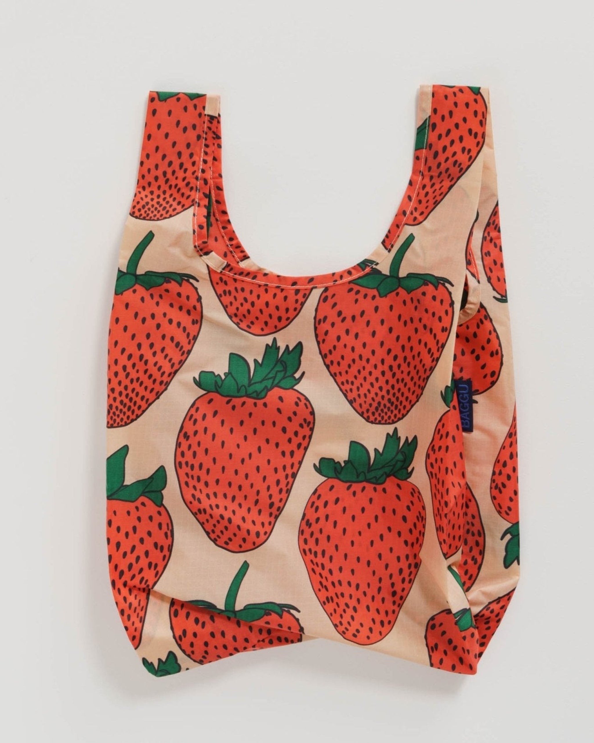 Strawberry print reusable shopping nylon tote bag - ANNIE.G