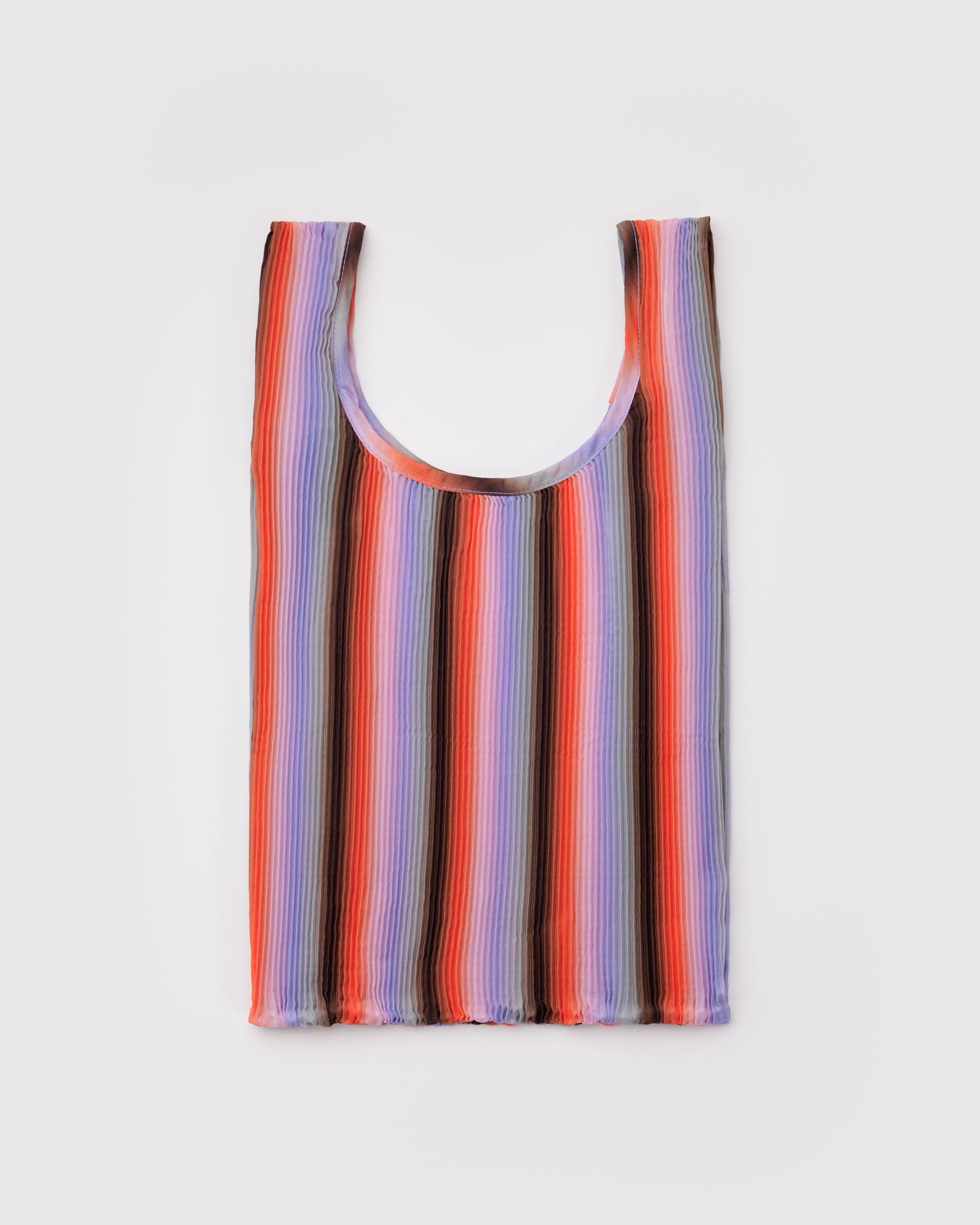 Multicoloured striped pleated tote bag.