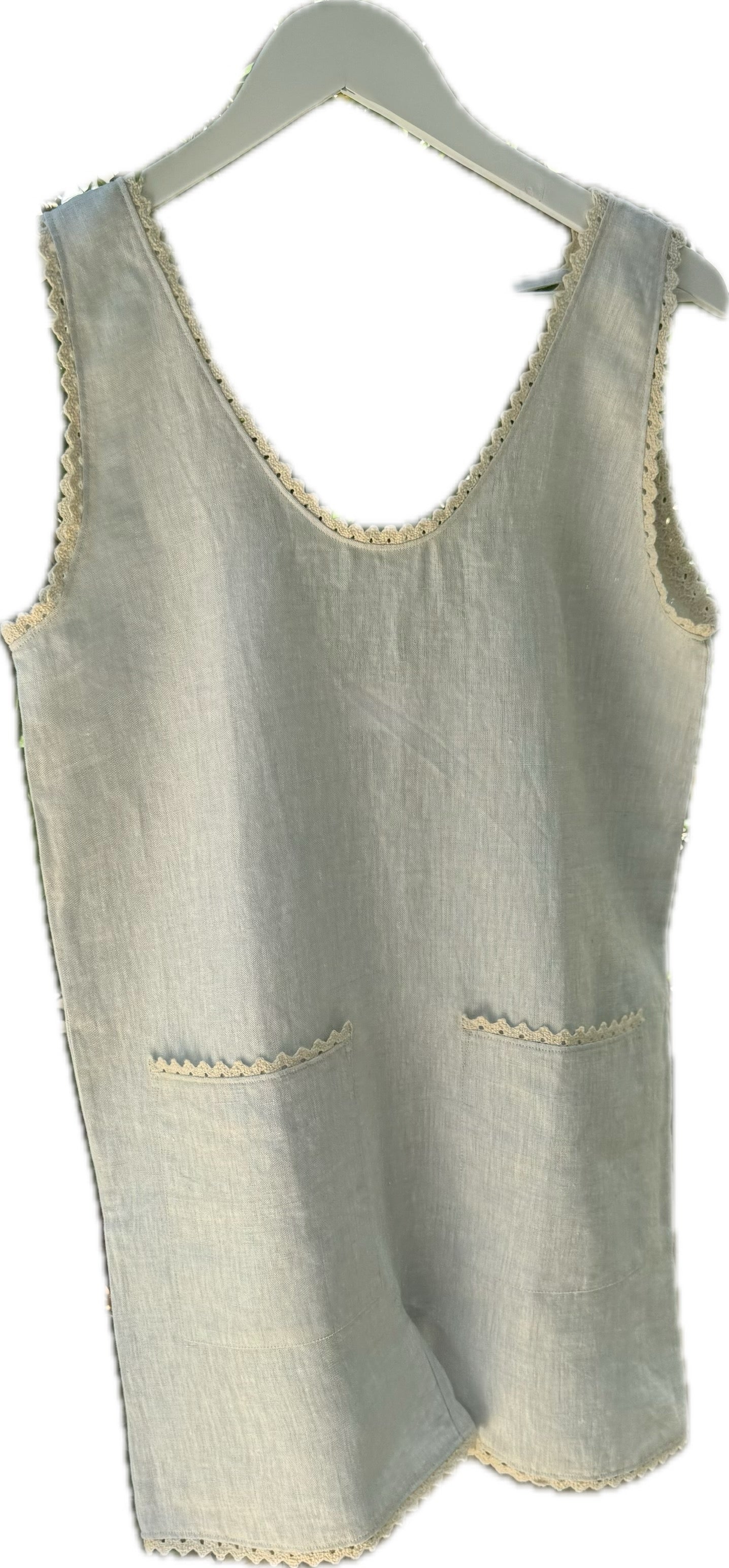 Didi Linen Playsuit in Light Blue