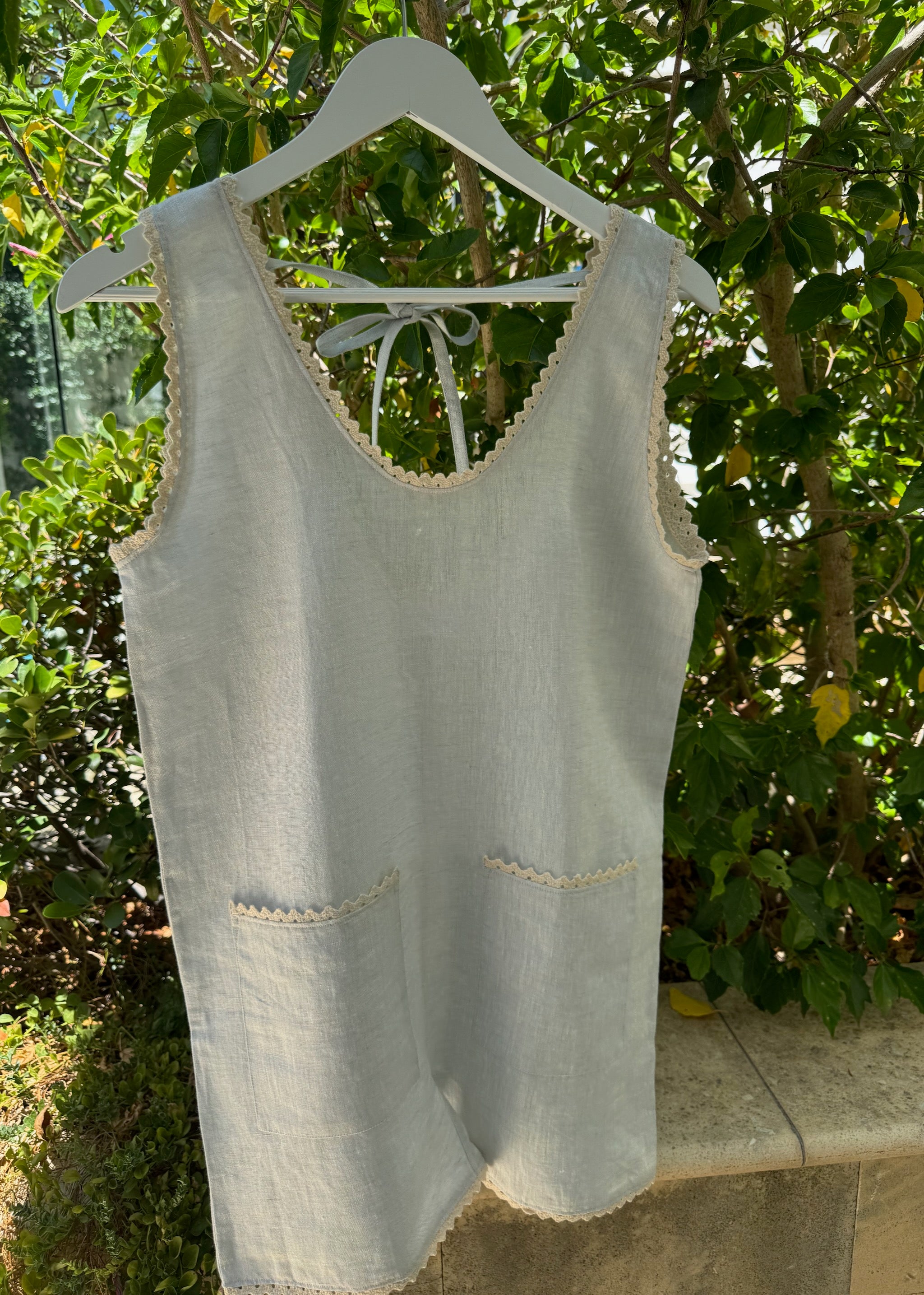 Didi Linen Playsuit in Light Blue