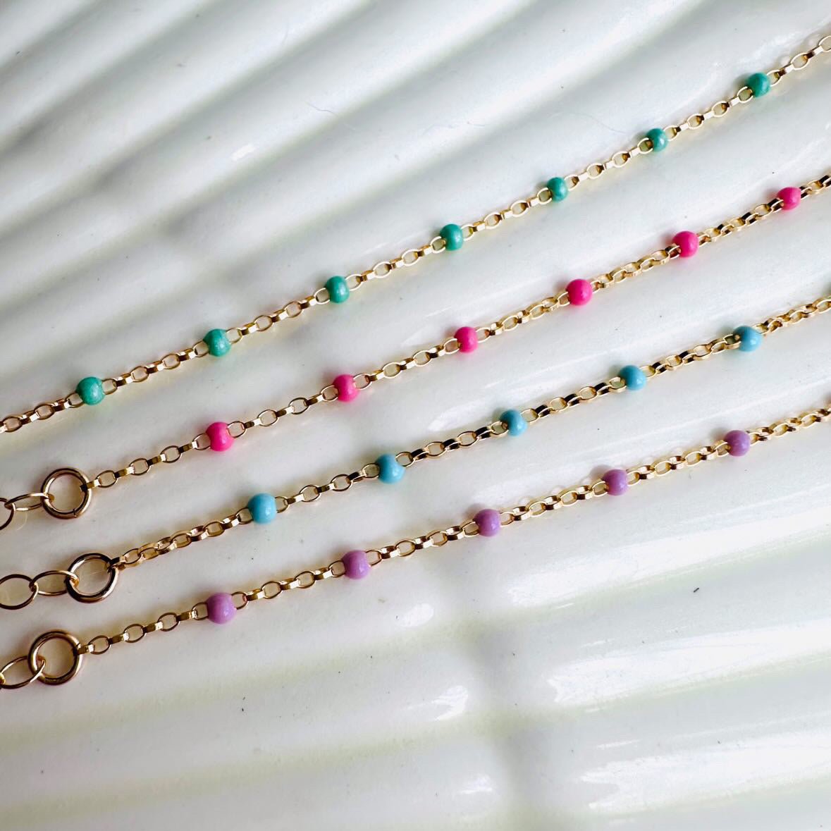 All Around Enamel Bead Bracelet - various colours - ANNIE.G