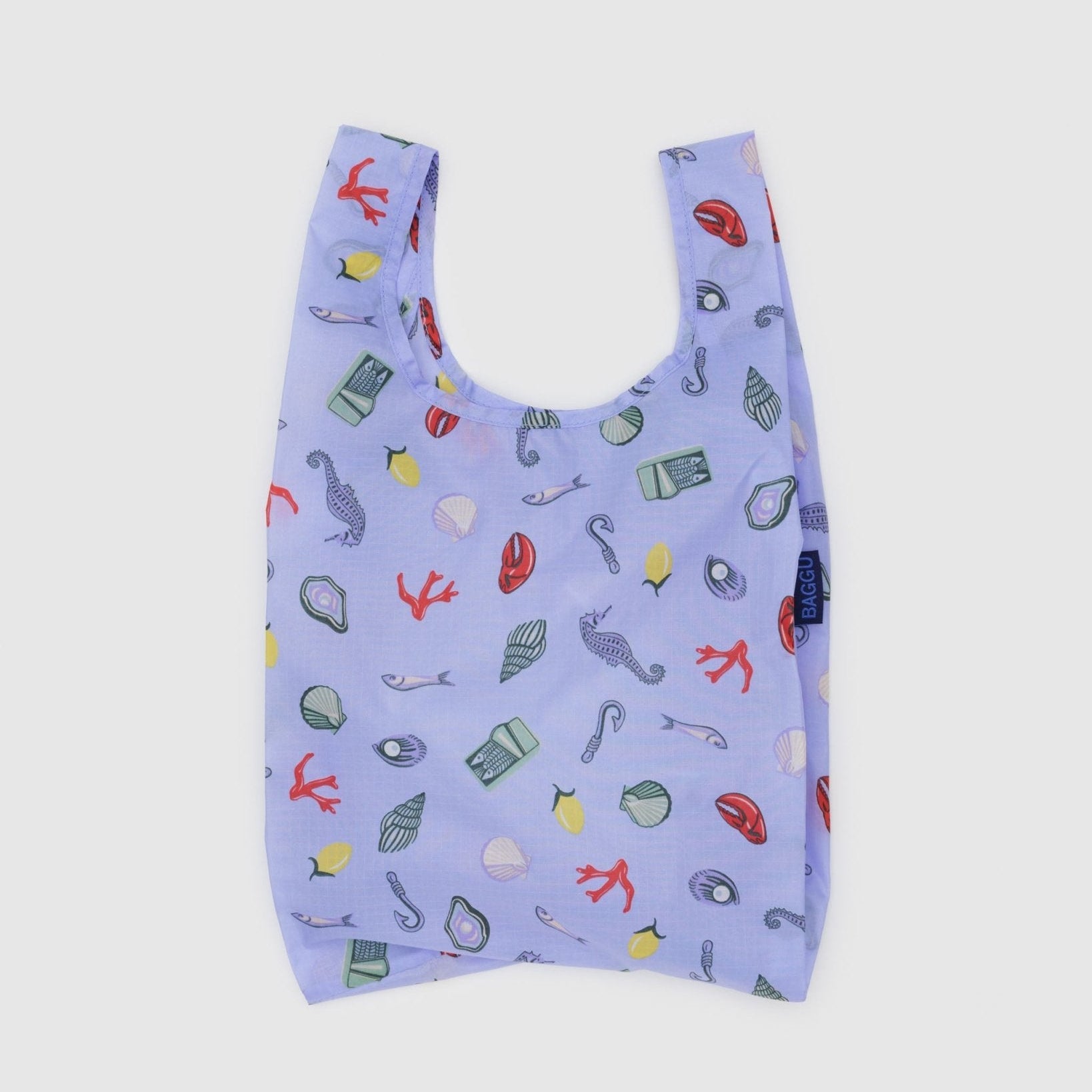 Blue with sea charm prints Baggu Baby Baggu Reusable Shopping Bag .