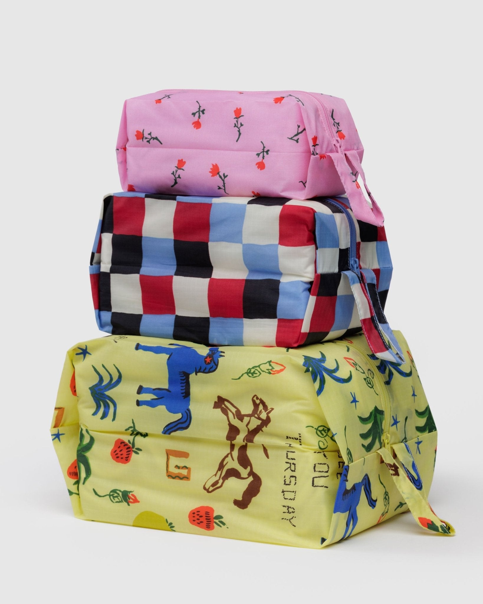 Stacked set of Baggu 3D Zip Set in Painted Prairie4