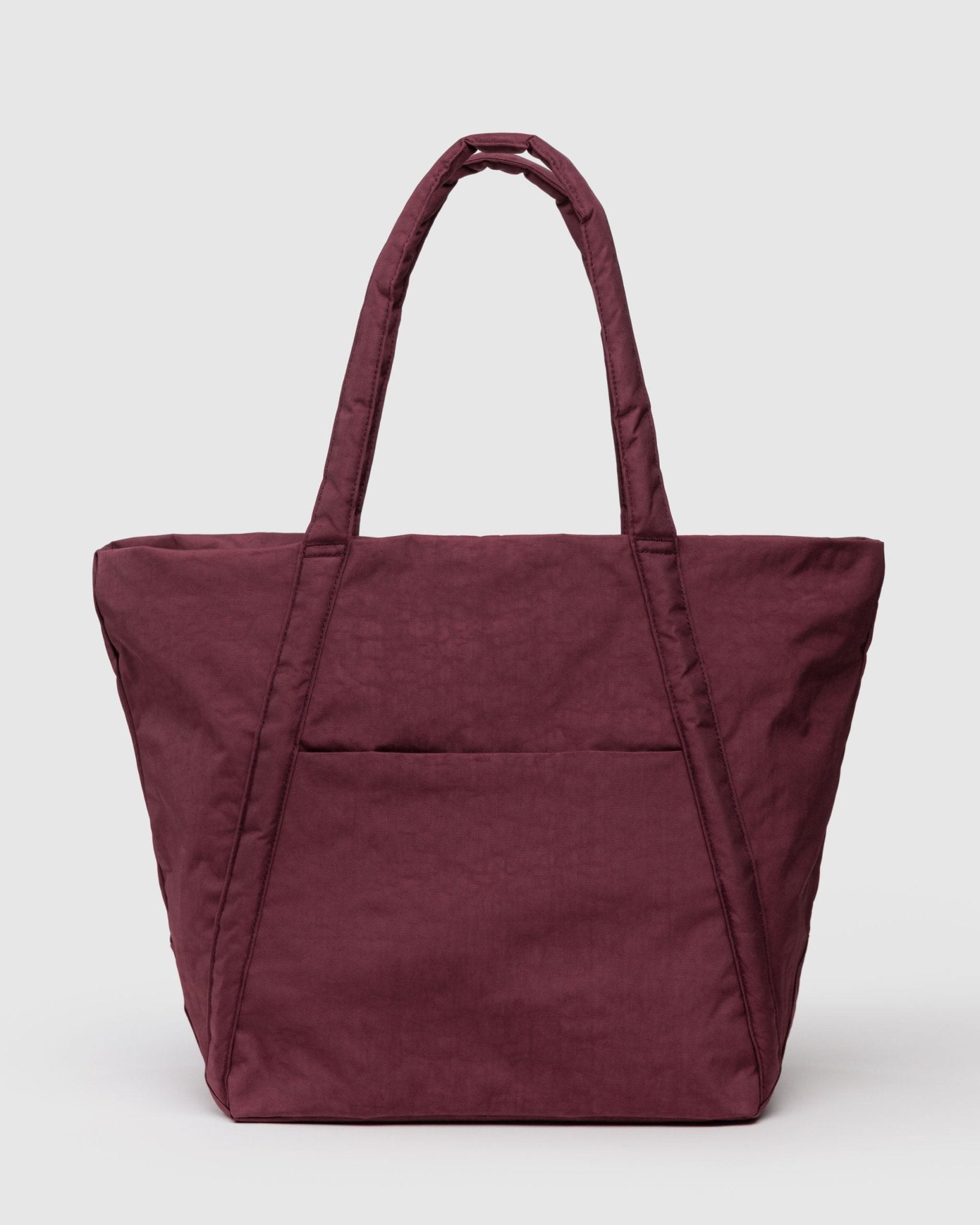 Maroon tote bag with front pocket