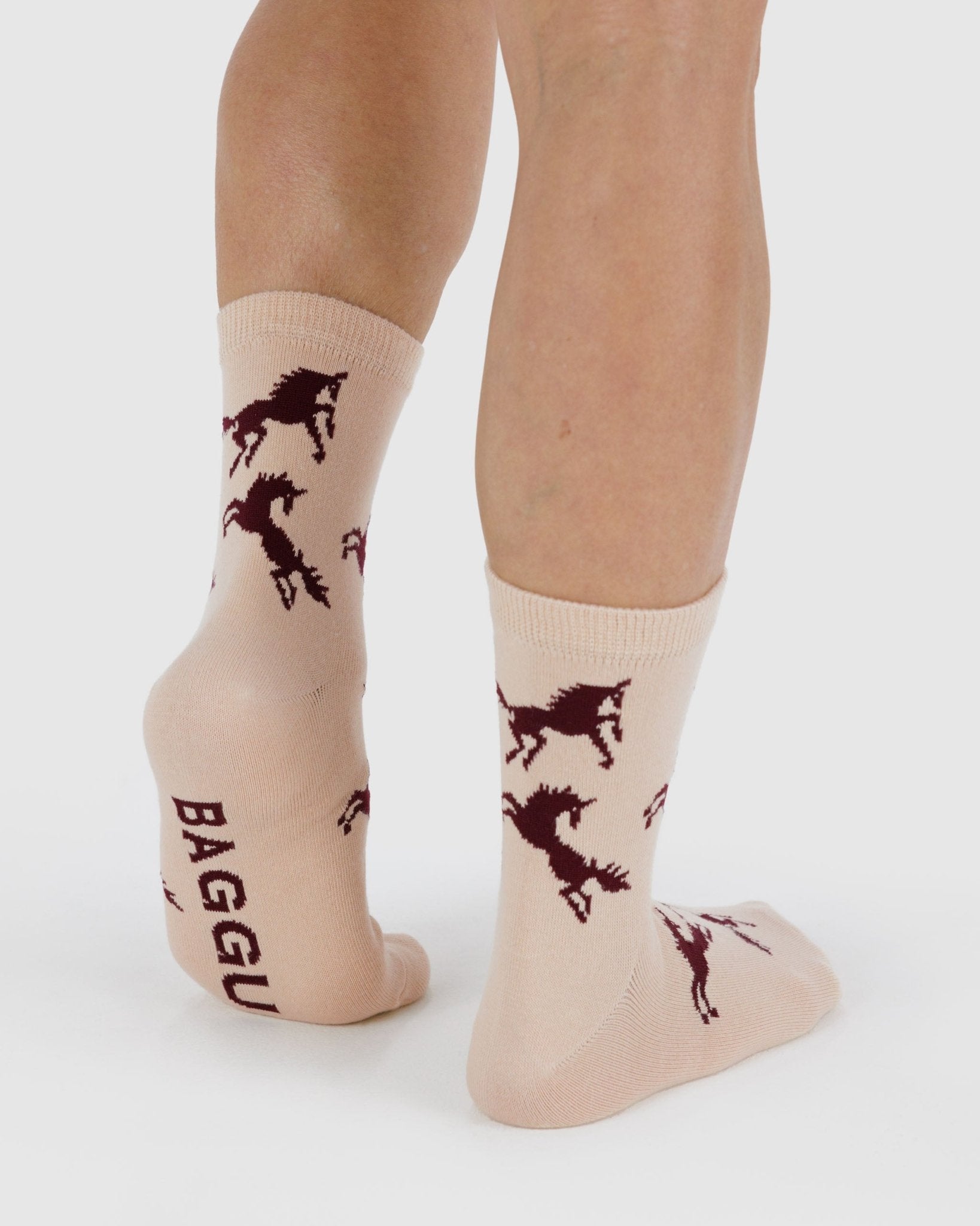 Baggu Crew SocksHorses2