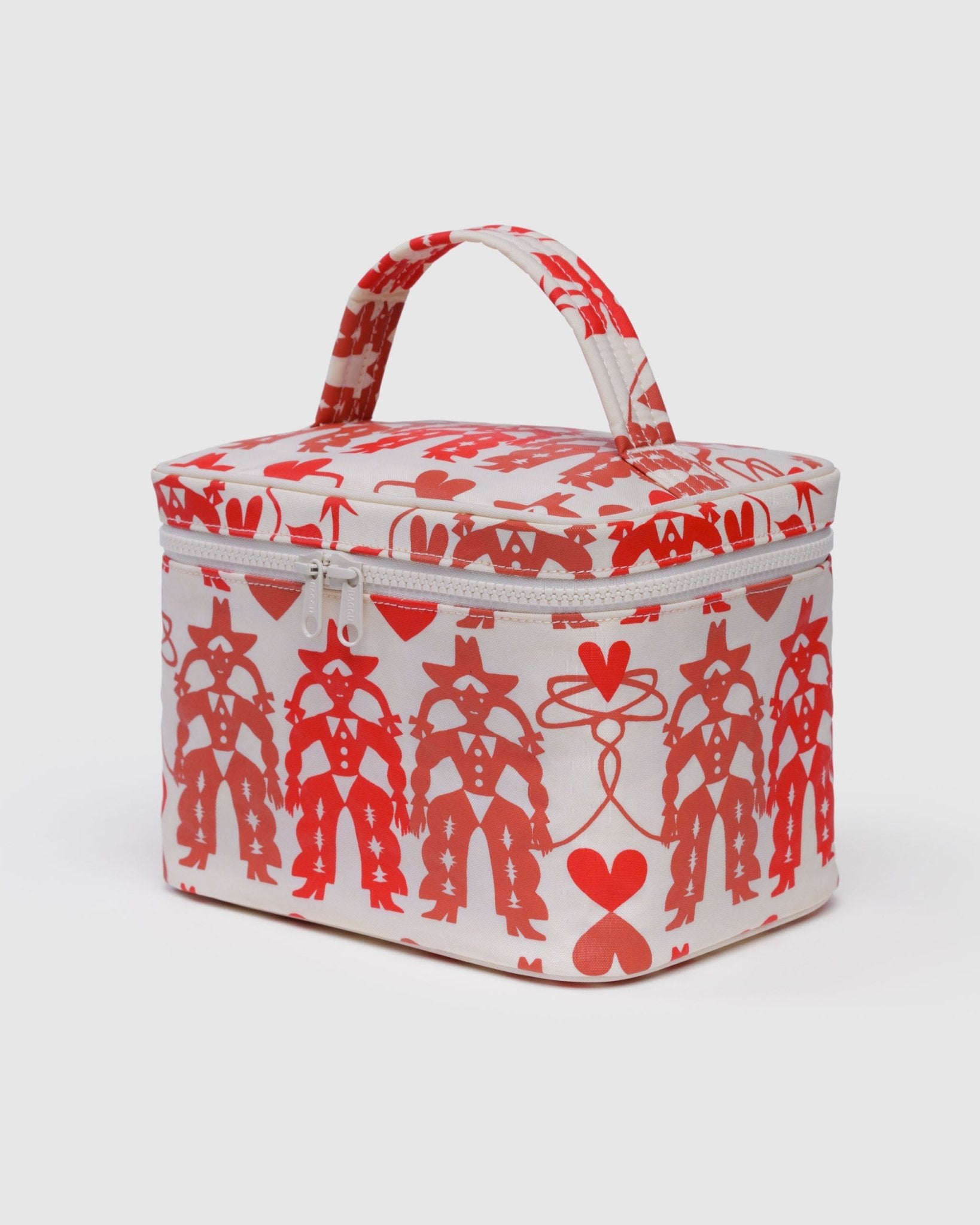 Baggu Large Cosmetic Case Cowgirl print with zipper top and carry handle