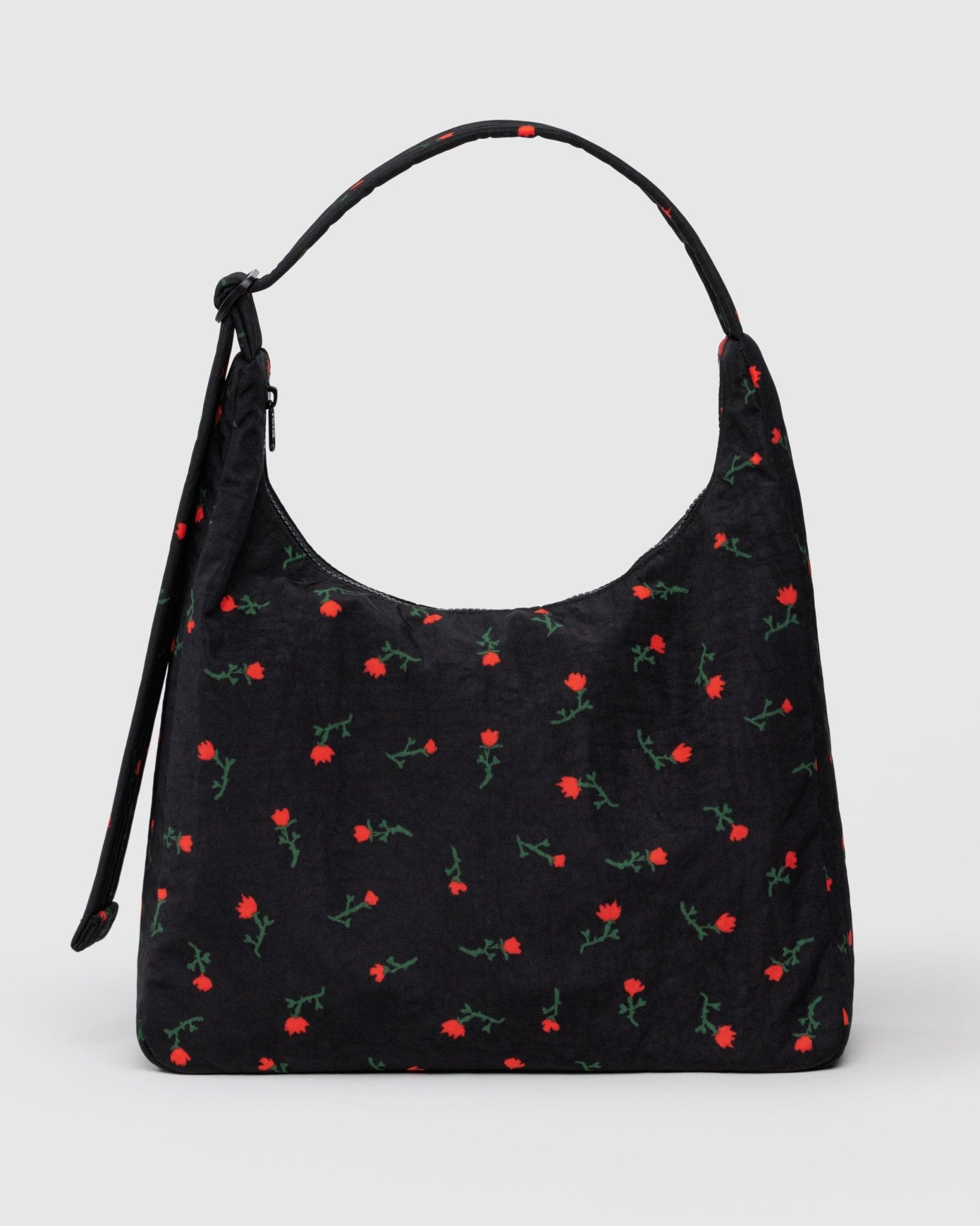 Baggu Nylon Shoulder BagPainted Wildflower Black1