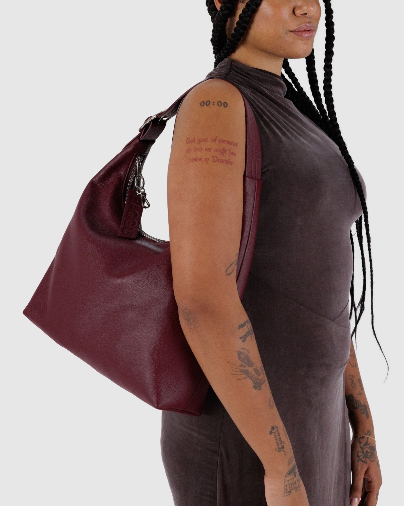 Baggu Recycled Leather Shoulder BagMahogany2