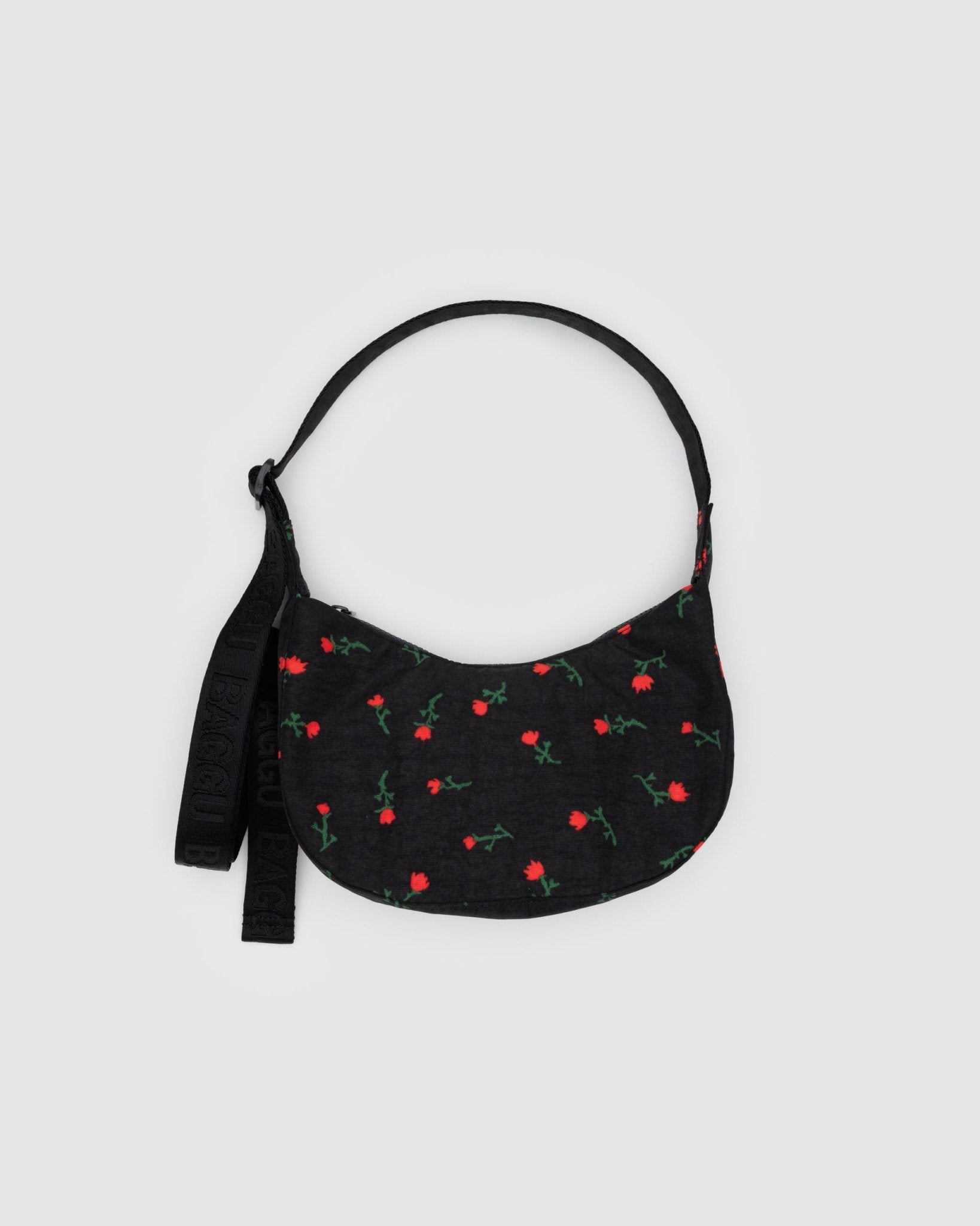 Baggu Small Nylon Crescent BagPainted Wildflower Black5