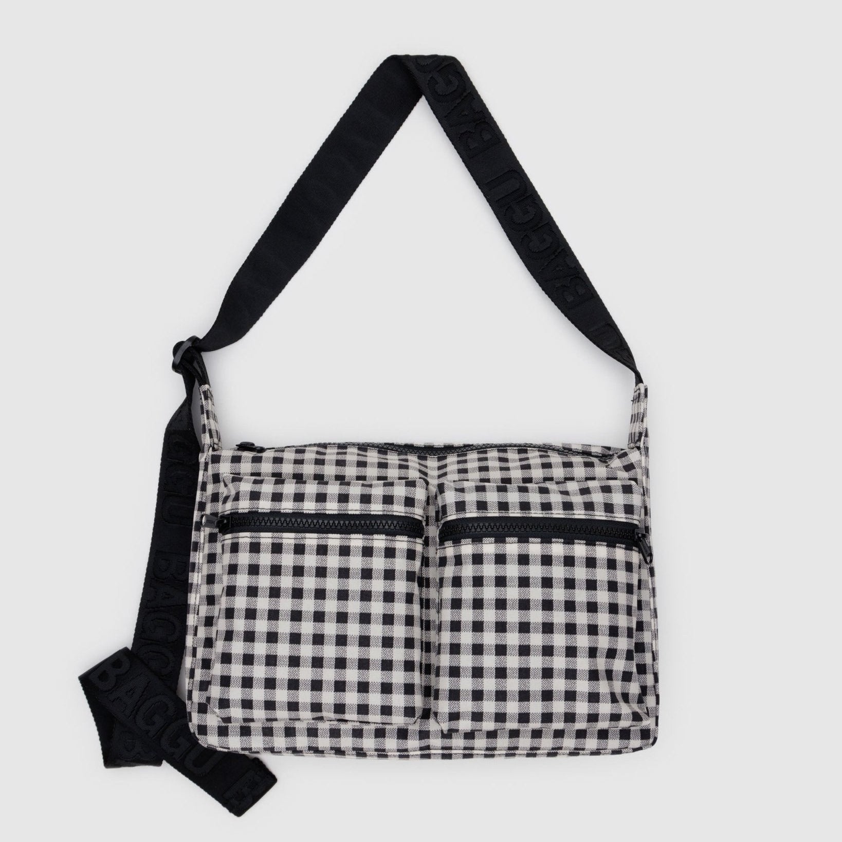Black and white Baggu Medium Cargo Crossbody - ANNIE.G