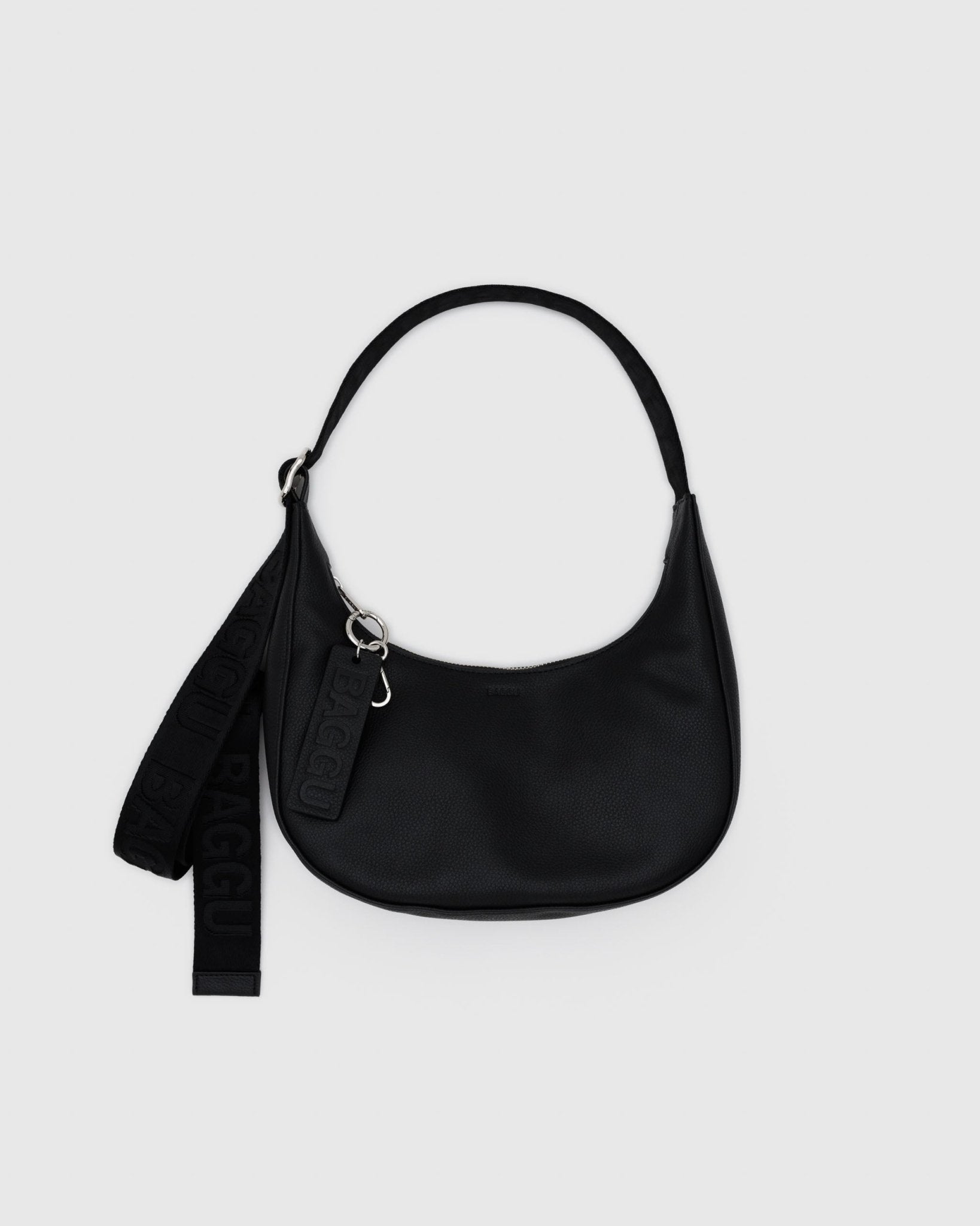 Baggu Small Recycled Leather Crescent Bag - Black - ANNIE.G