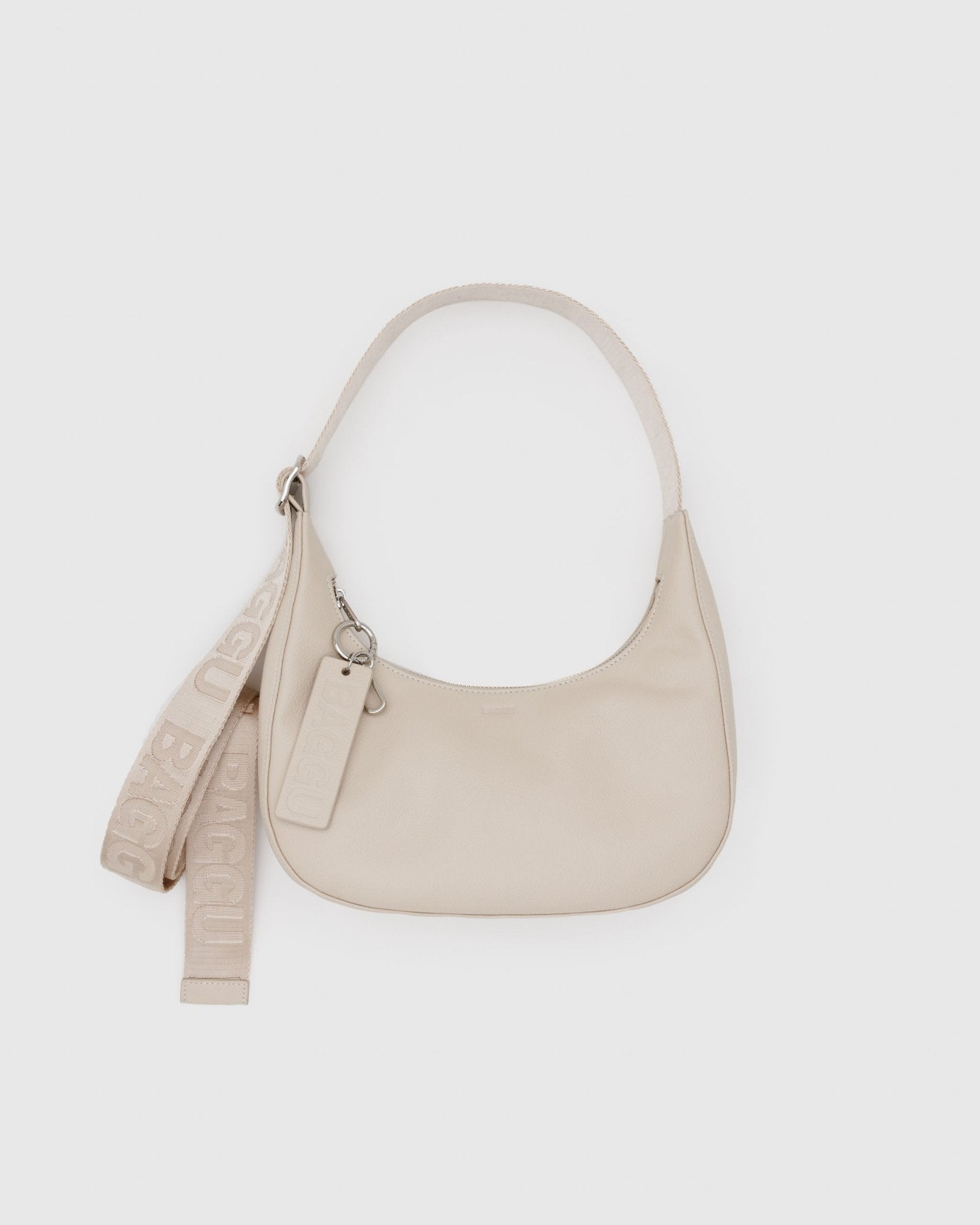 Baggu Small Recycled Leather Crescent Bag - Stone - ANNIE.G