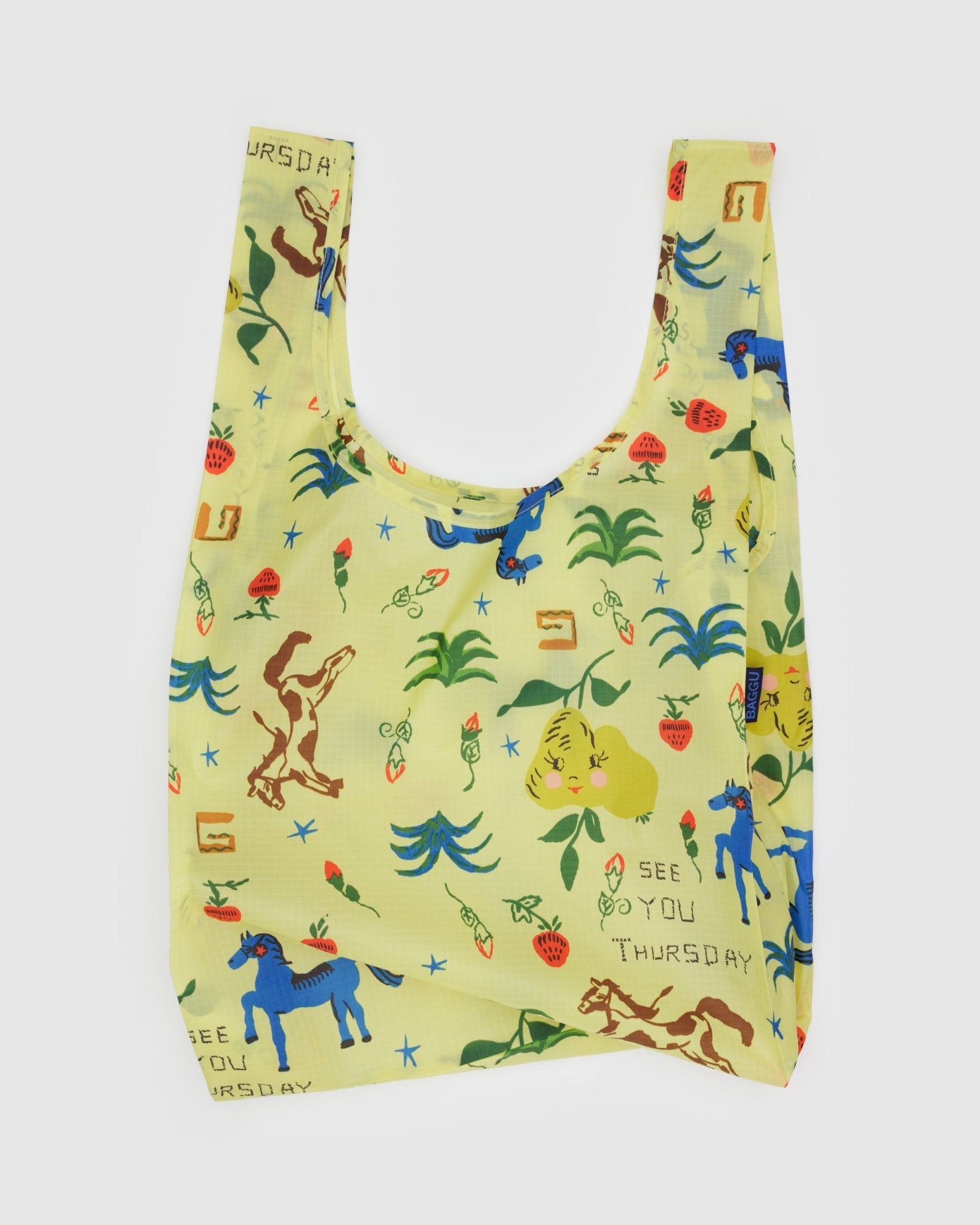 Reusable Bag in yellow with Painted Prairie patterns