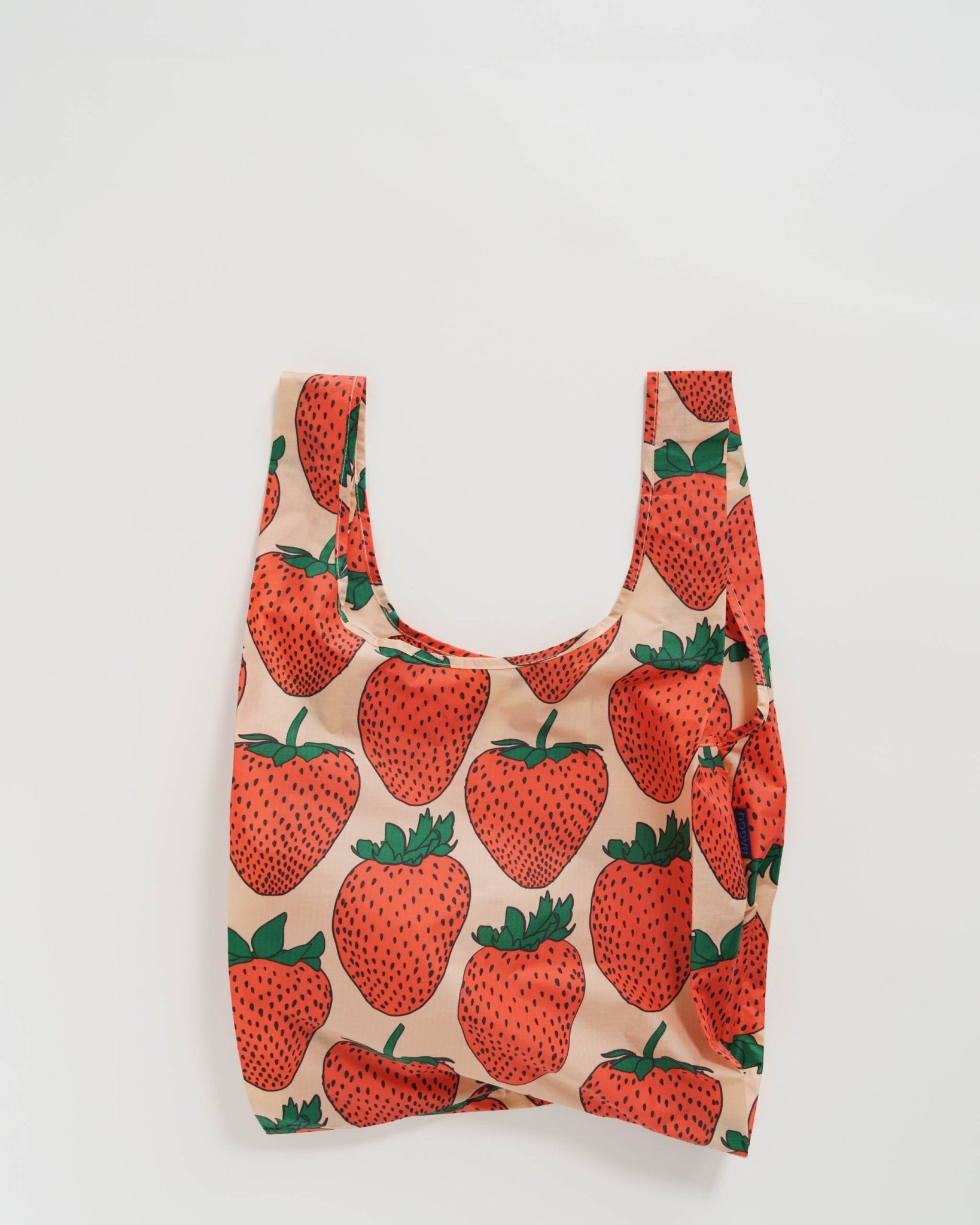 Light pink and strawberry print on Standard Baggu Reusable Bag - ANNIE.G
