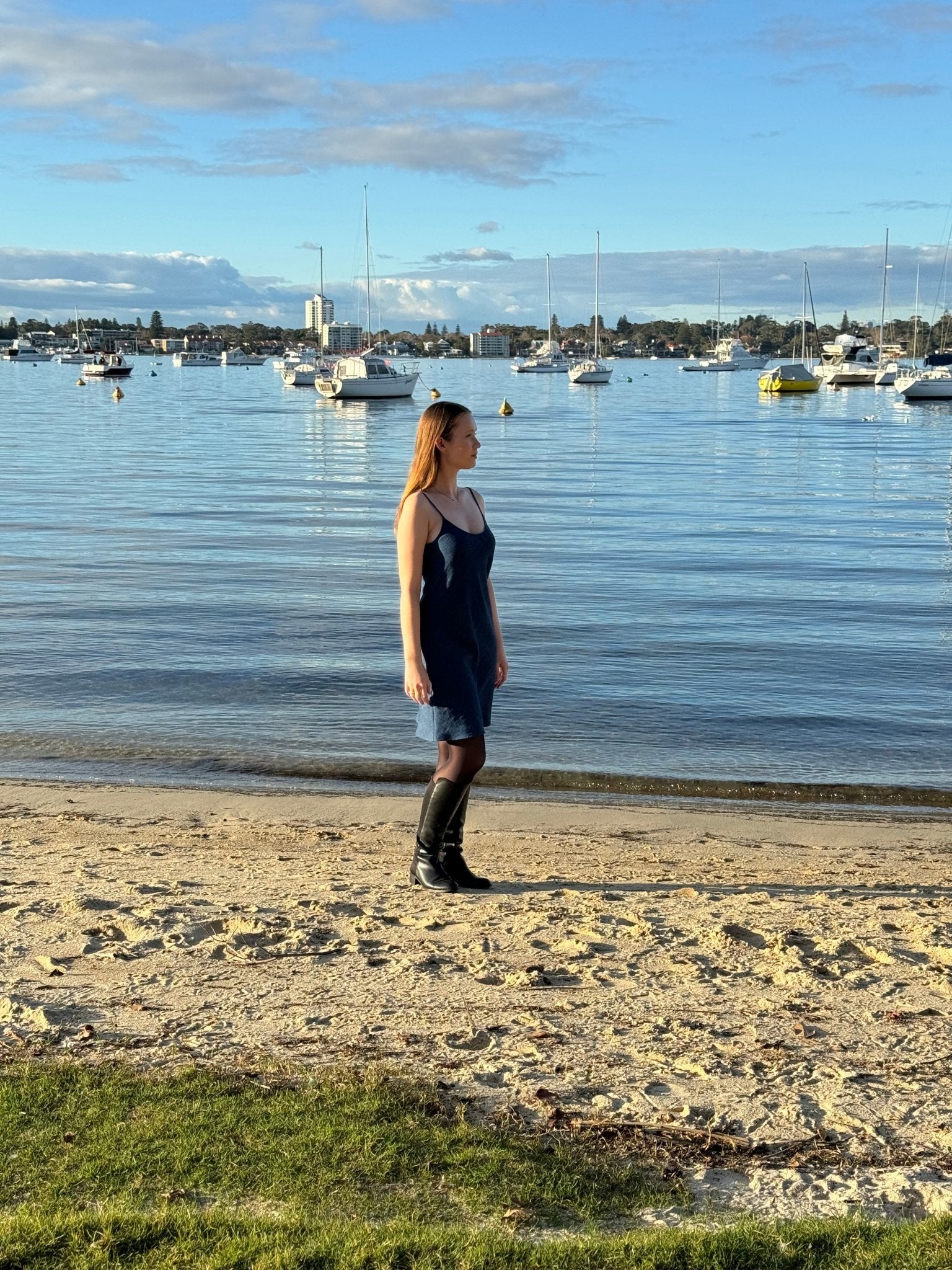 Bias Slip Mini Dress - Atlantic Denim - ANNIE.G