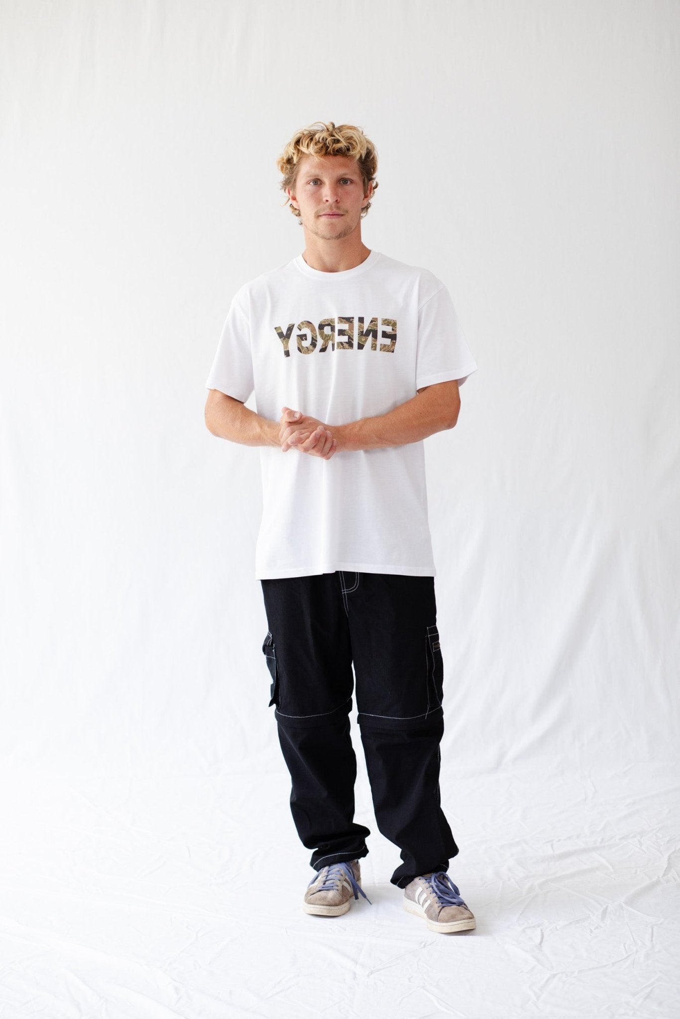 Camo Mens ENERGY T-Shirt in White - ANNIE.G