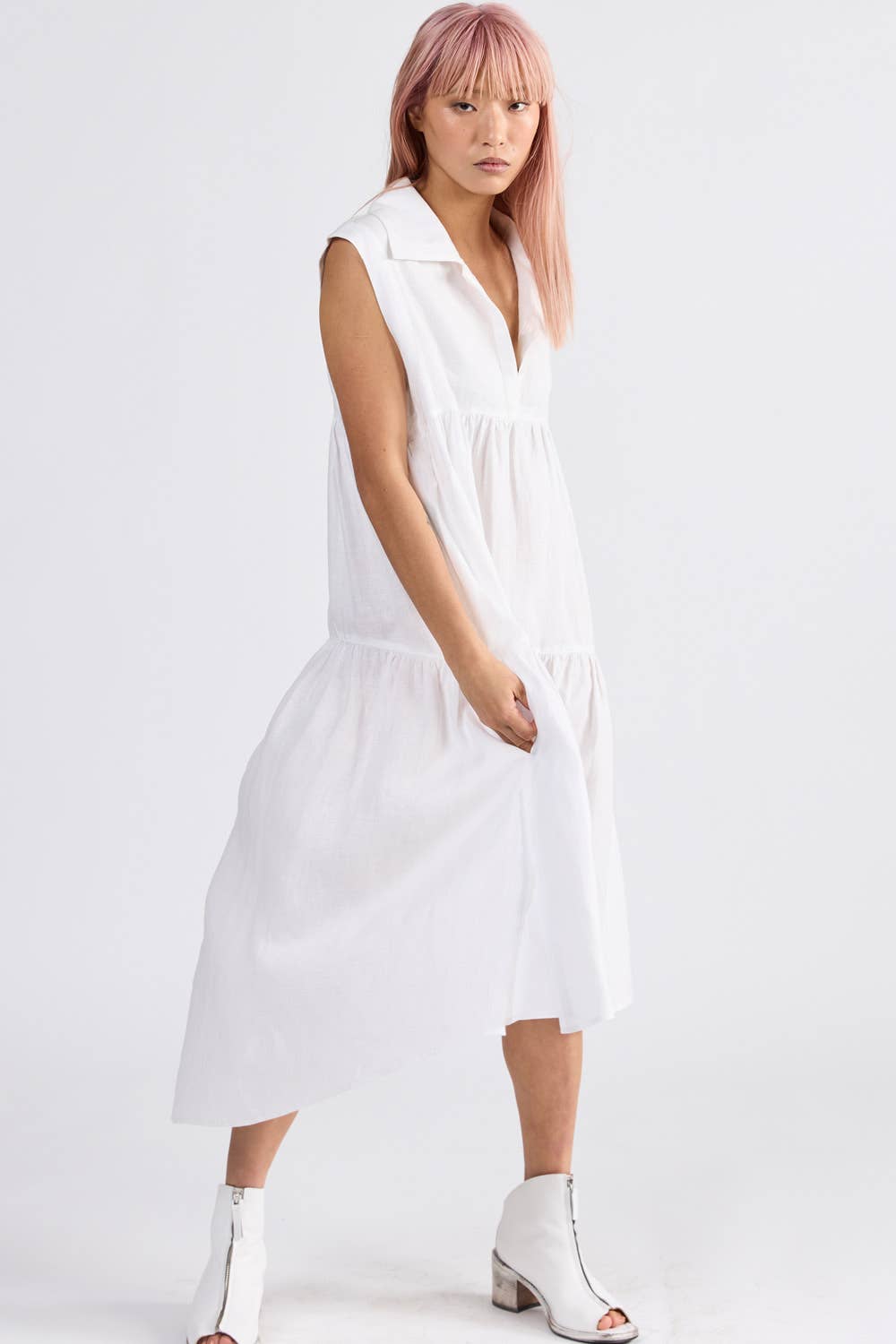 Campari Dress in Ivory - ANNIE.G