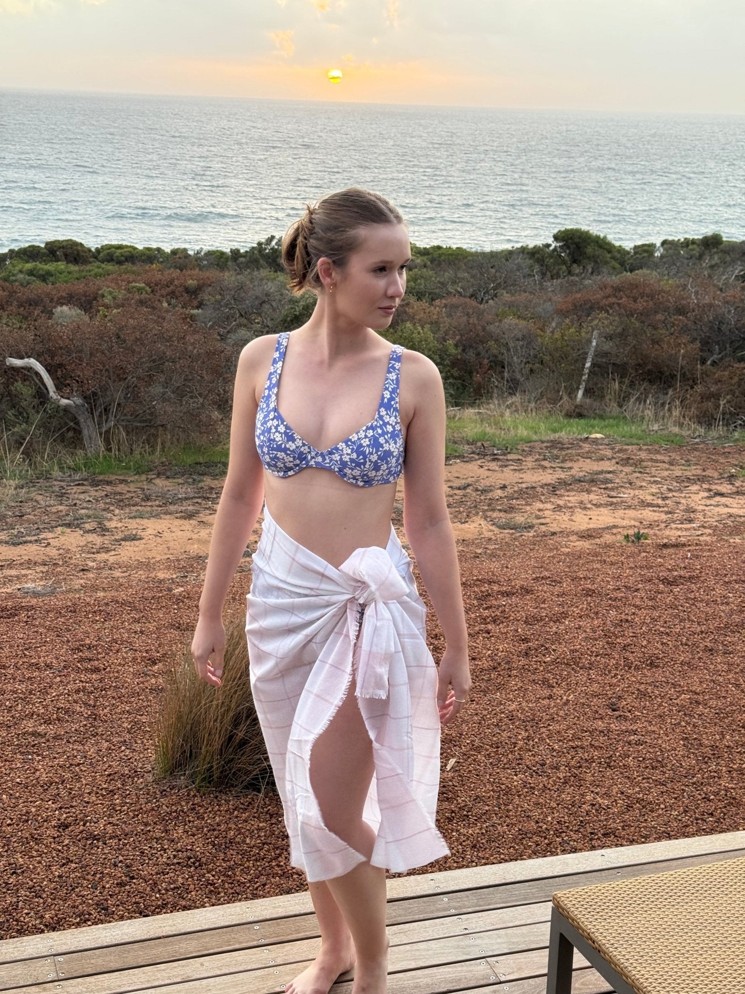 Classic Pink Check Sarong - ANNIE.G