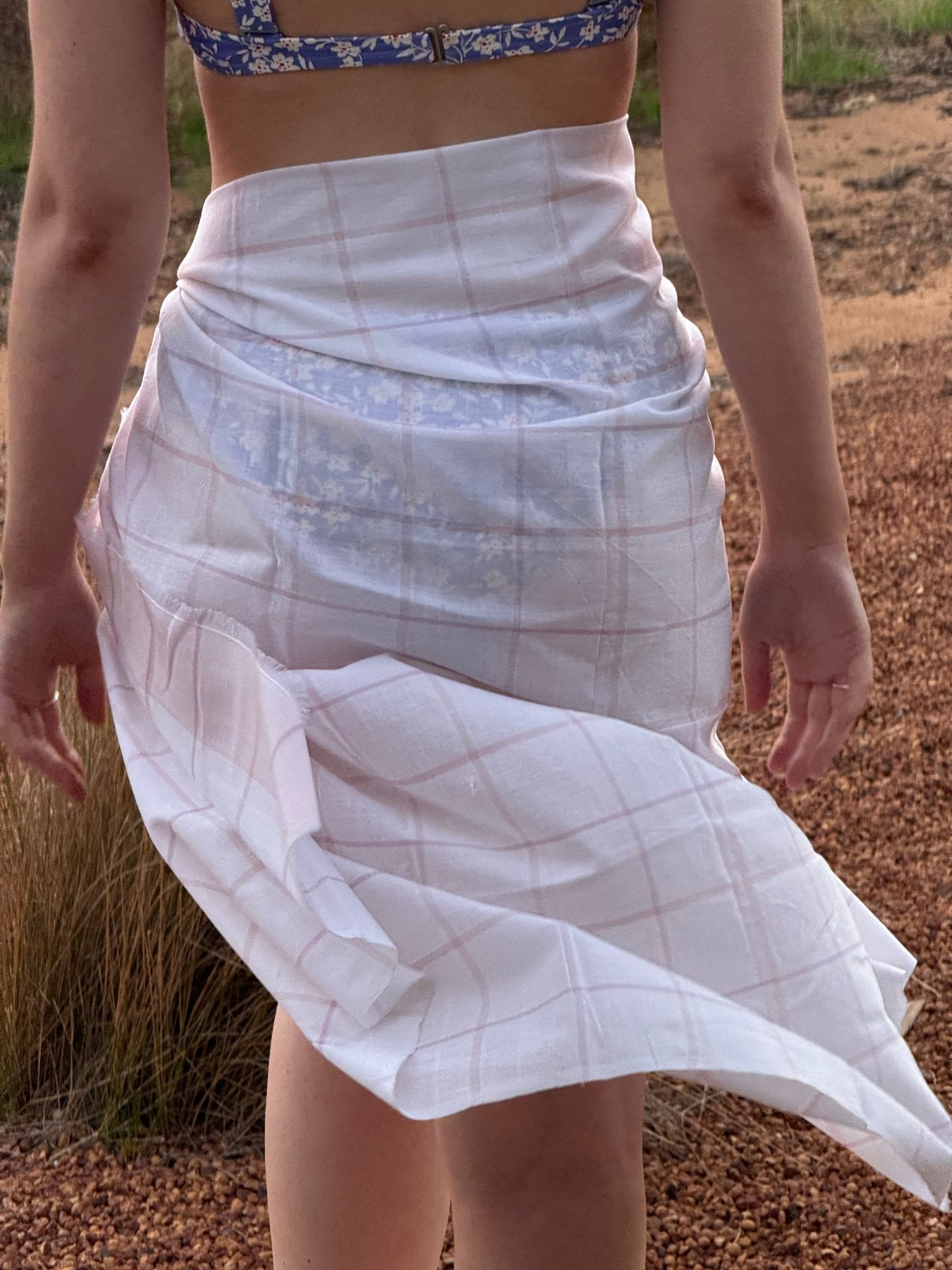 Classic Pink Check Sarong - ANNIE.G