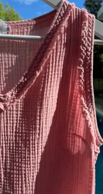 Cotton Gauze V Neck Top - ANNIE.G