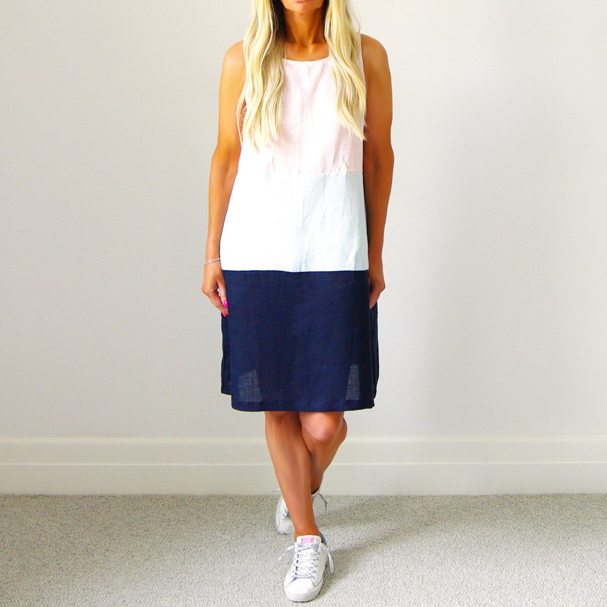 Frankie Linen Dress in Pastel Mix - ANNIE.G