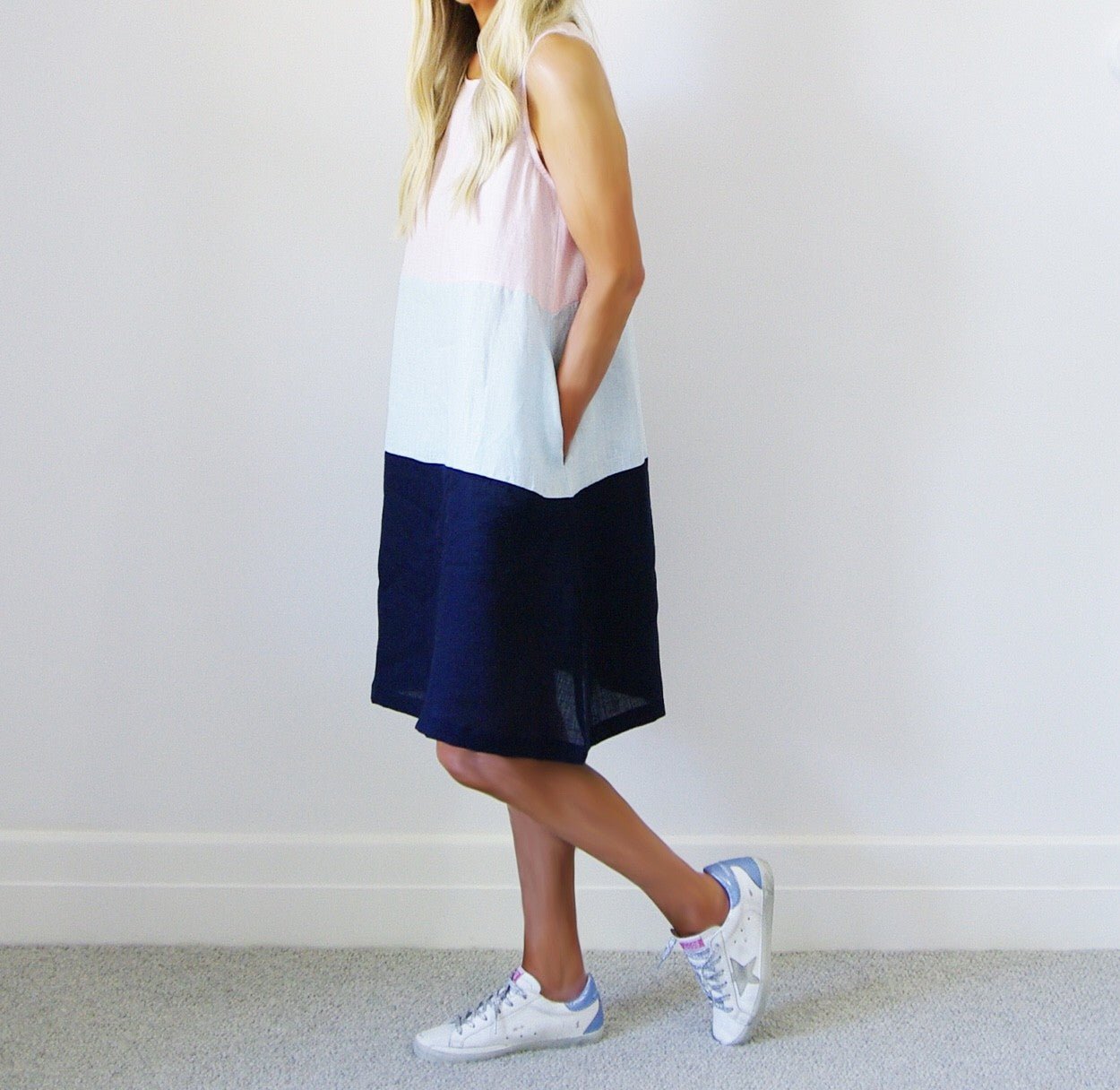 Frankie Linen Dress in Pastel Mix - ANNIE.G
