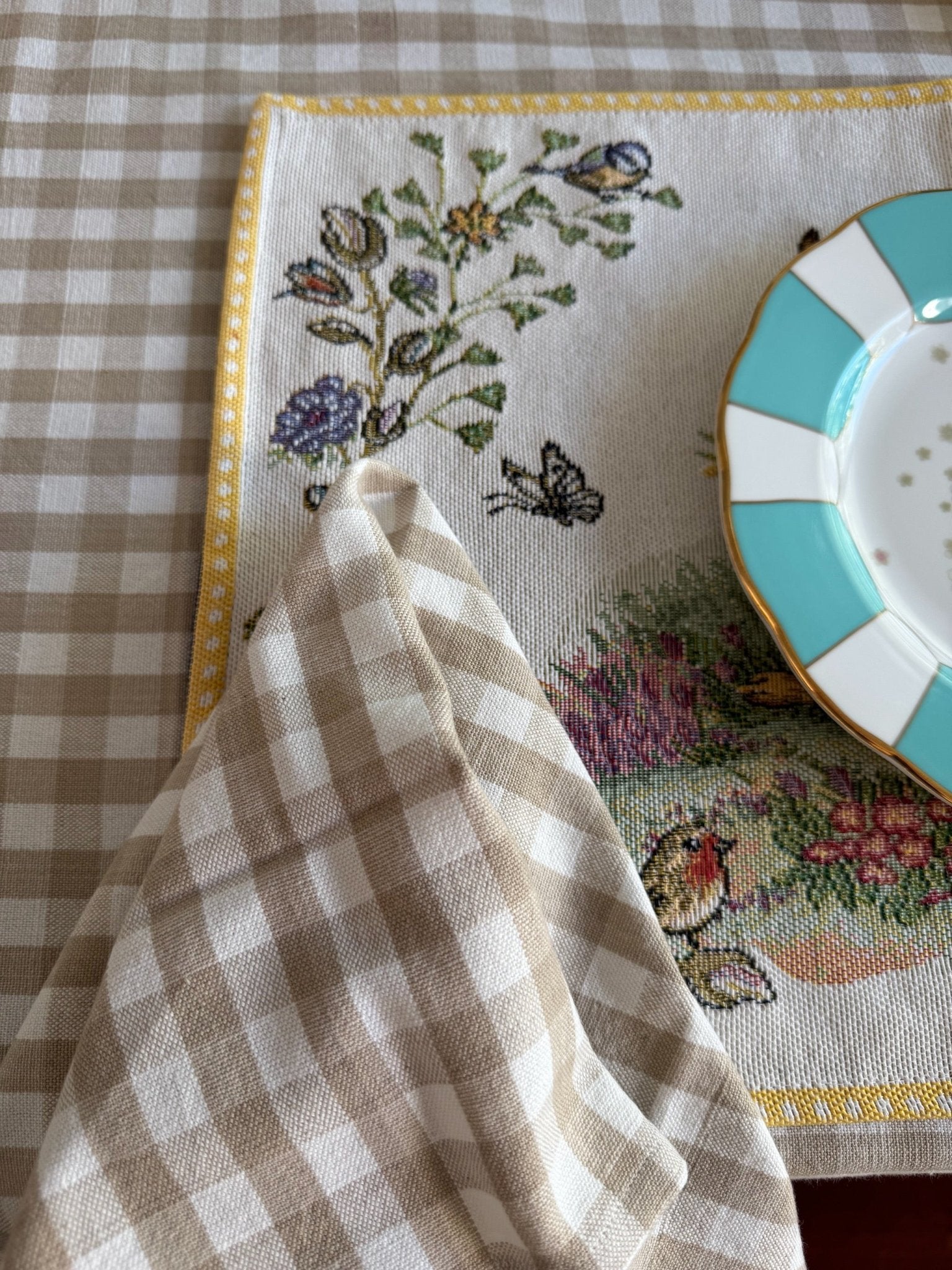 Gingham Cotton Napkins Set of 6 - ANNIE.G