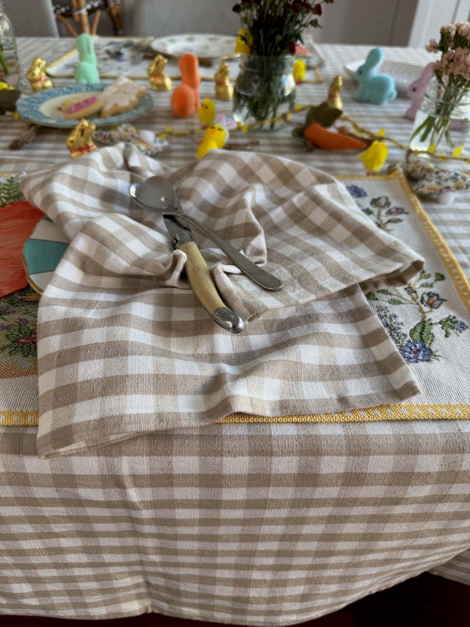 Gingham Cotton Napkins Set of 6 - ANNIE.G