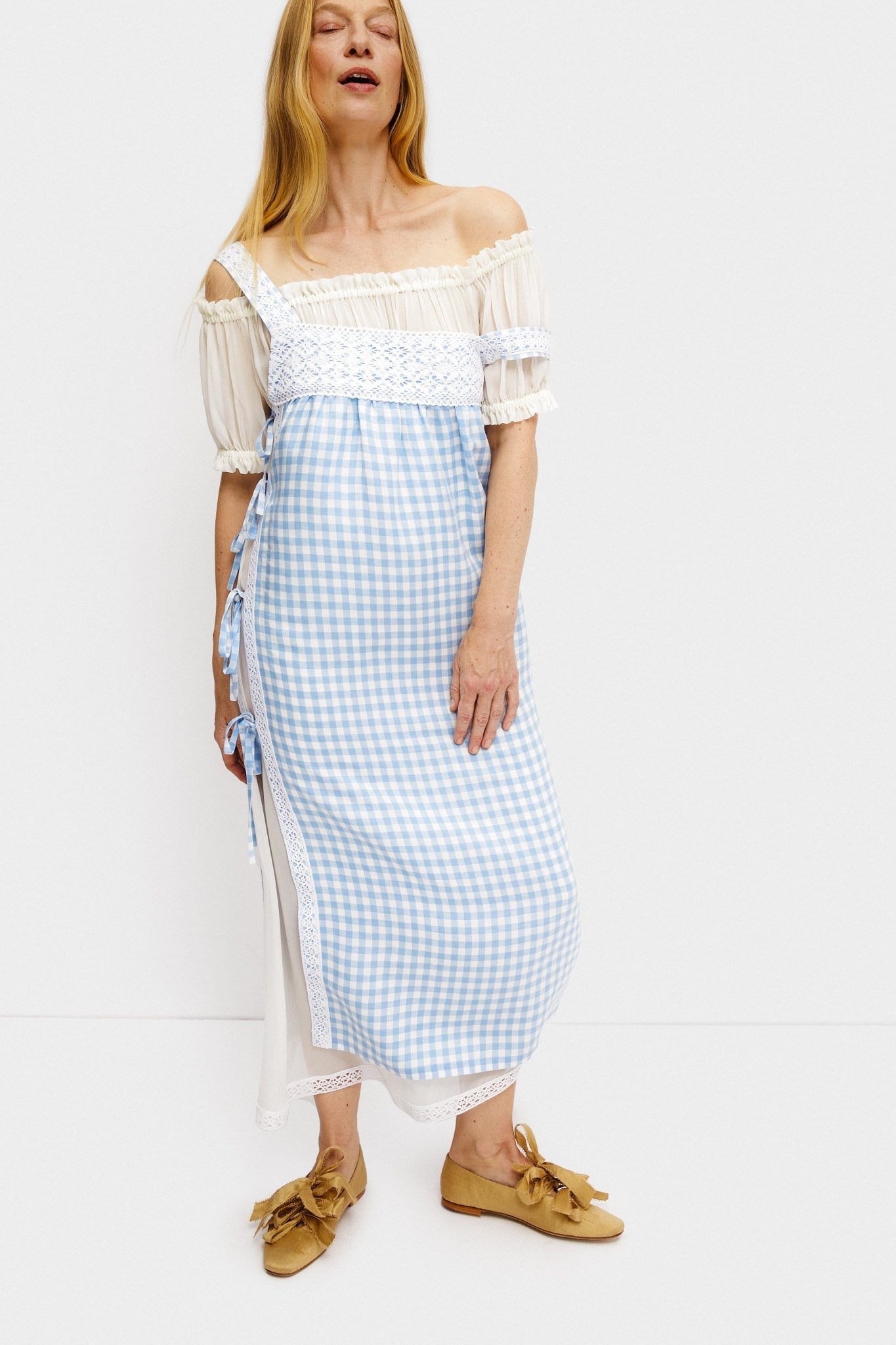 Greta Layered Linen Midi Dress - ANNIE.G