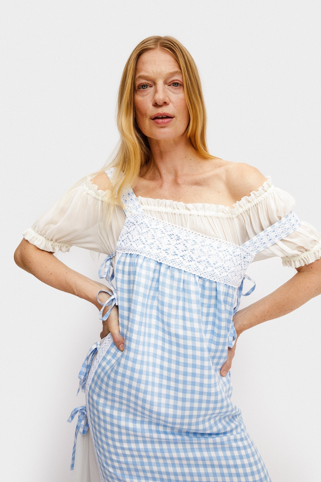 Greta Layered Linen Midi Dress - ANNIE.G