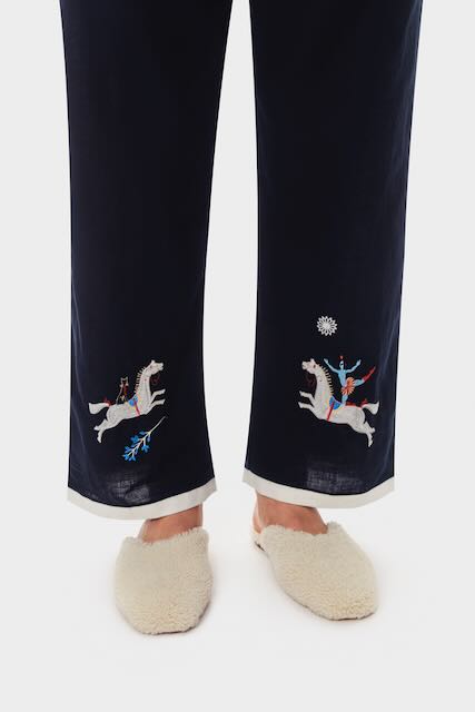 Kotyk Cotton - poplin Pants in Navy - ANNIE.G