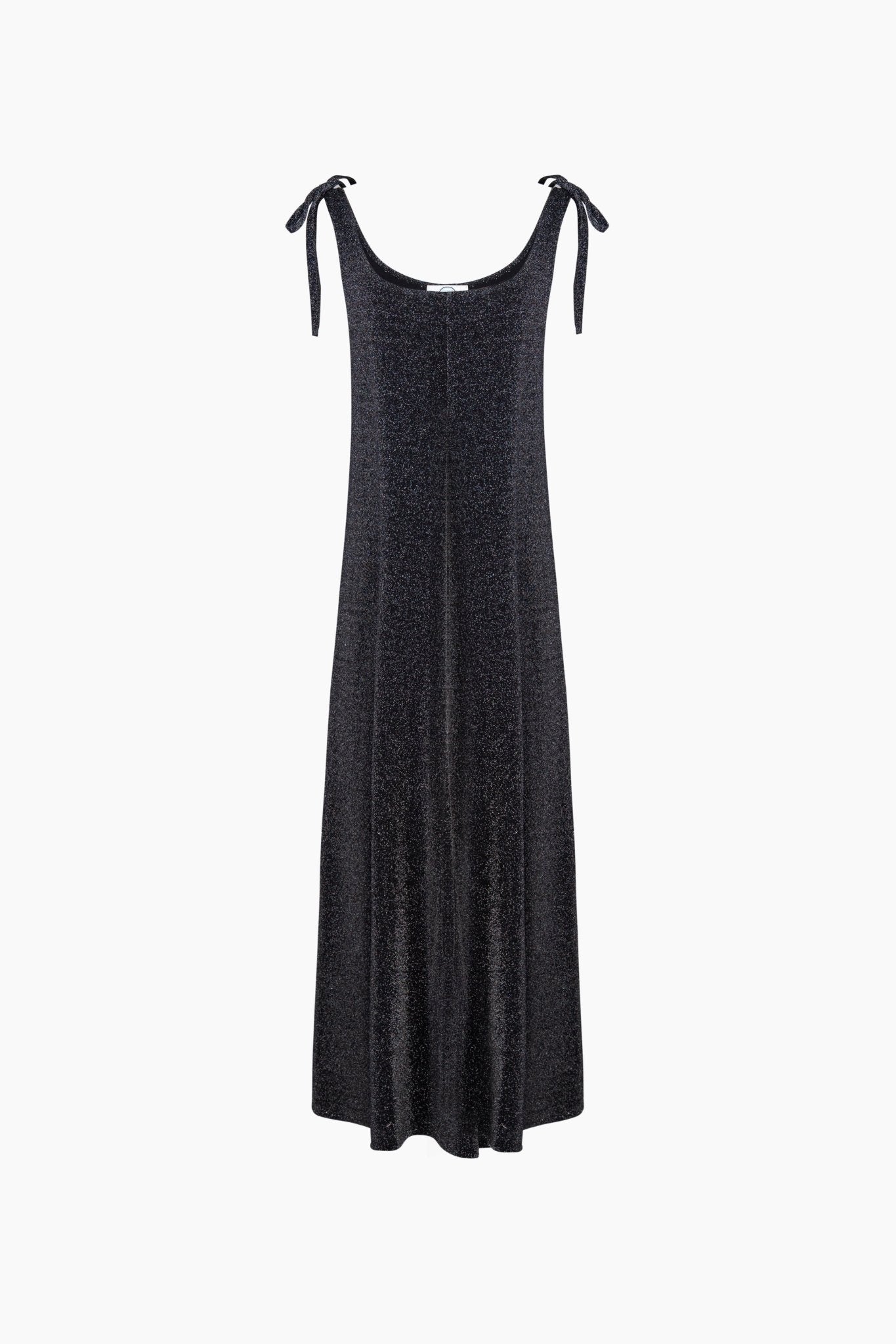 Kylie Lurex Slip Dress in Black - ANNIE.G