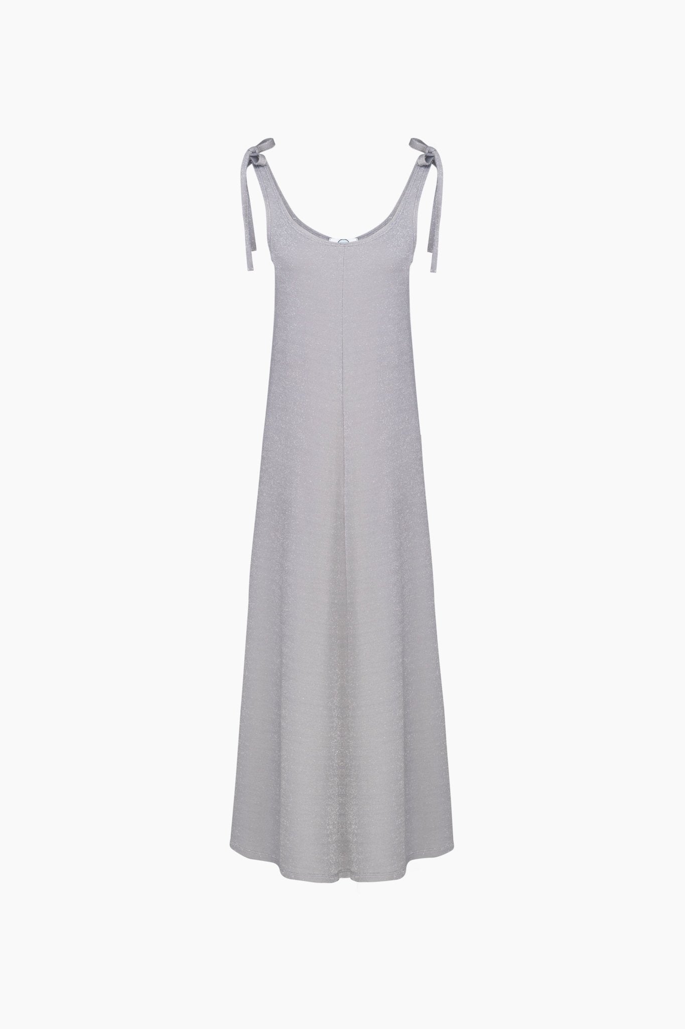 Kylie Lurex Slip Dress in Silver - ANNIE.G