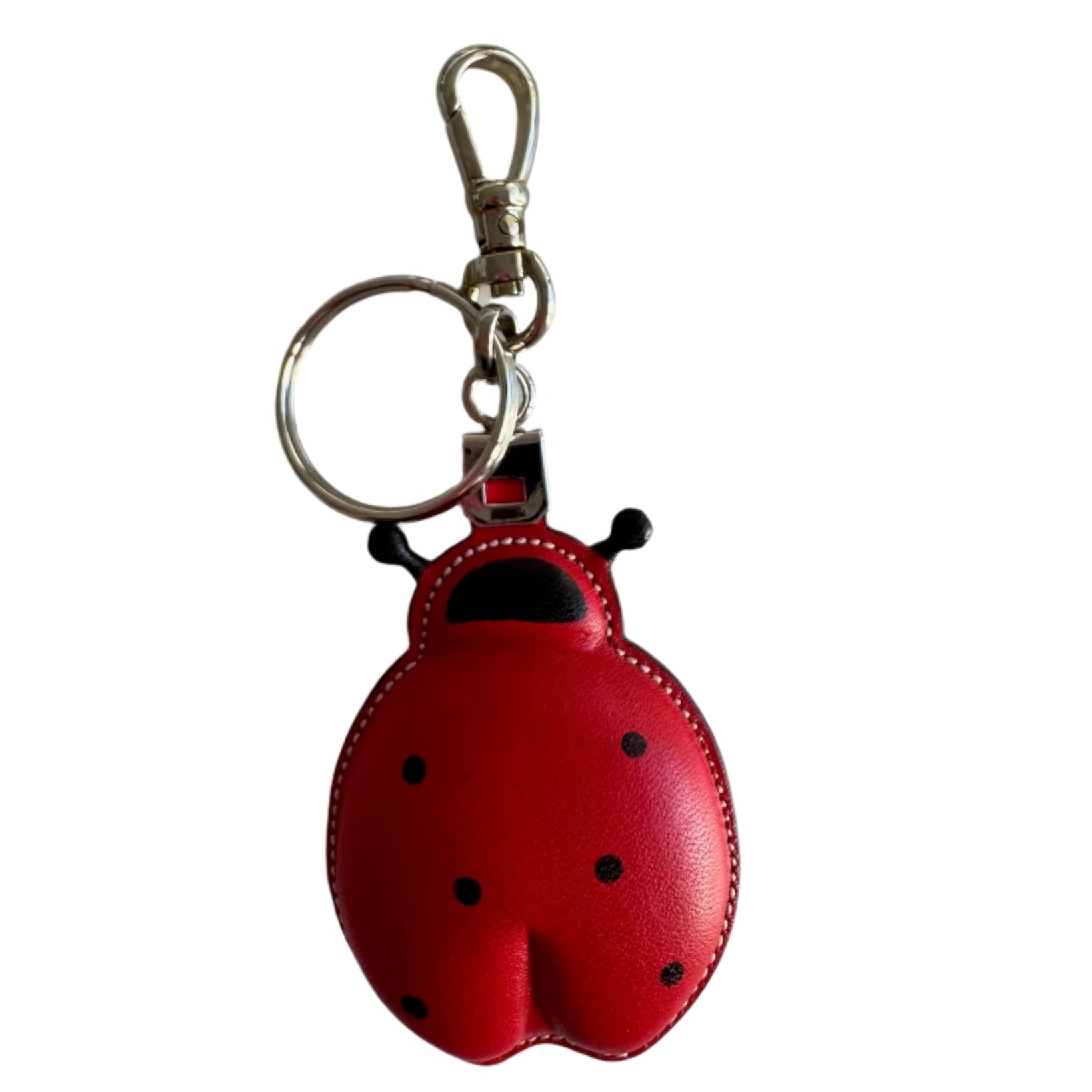 Red leather Ladybug Keychain Bag Charm - ANNIE.G