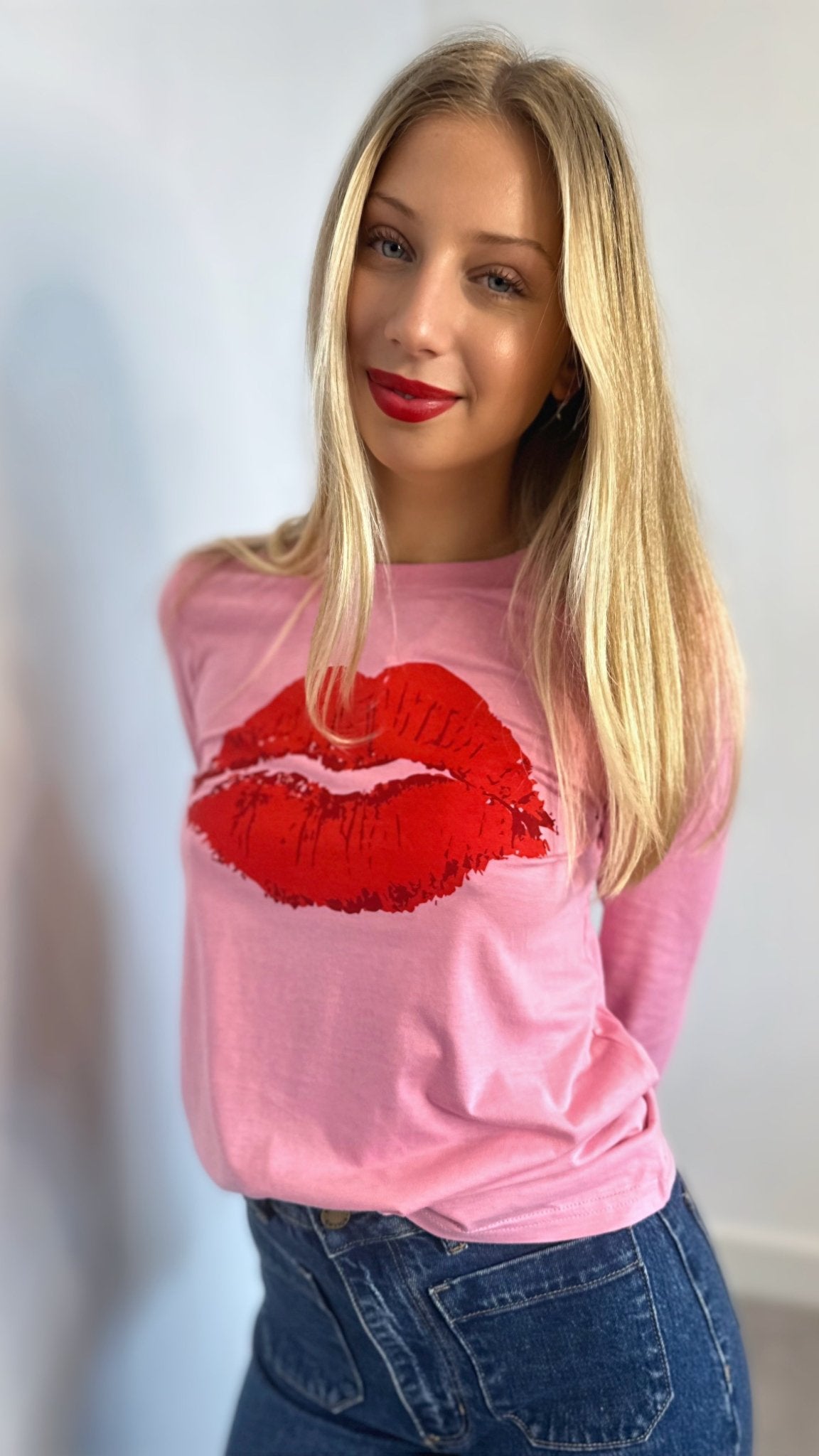 Lips Long Sleeve Cotton T-Shirt - ANNIE.G