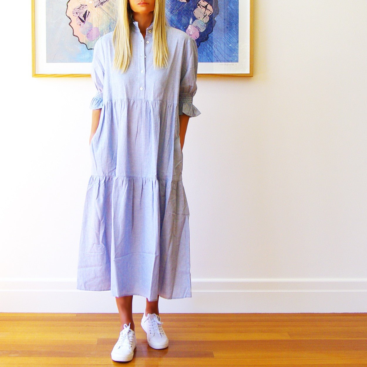 Lottie Yarn Dyed Fine Stripe Dress - ANNIE.G