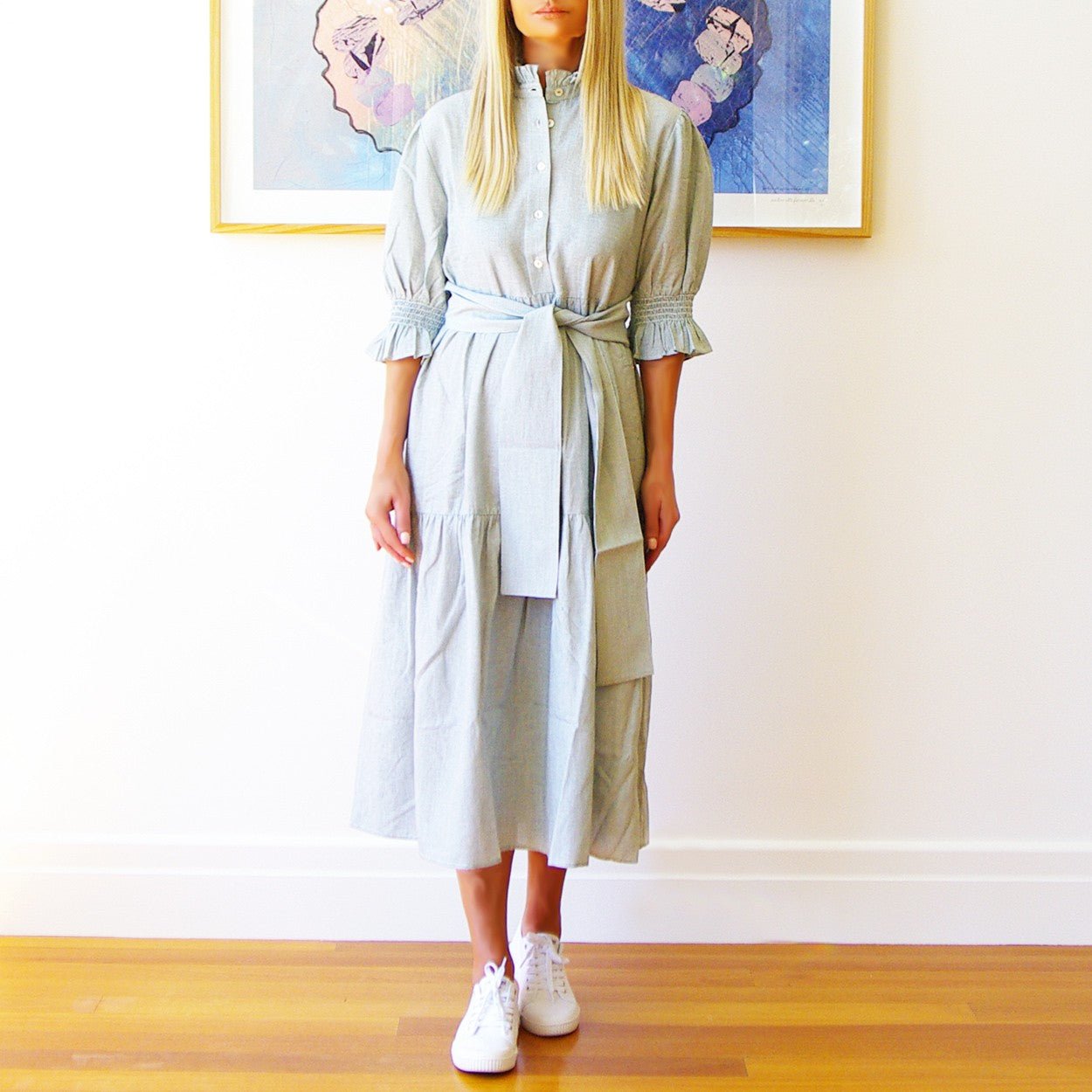 Lottie Yarn Dyed Fine Stripe Dress - ANNIE.G