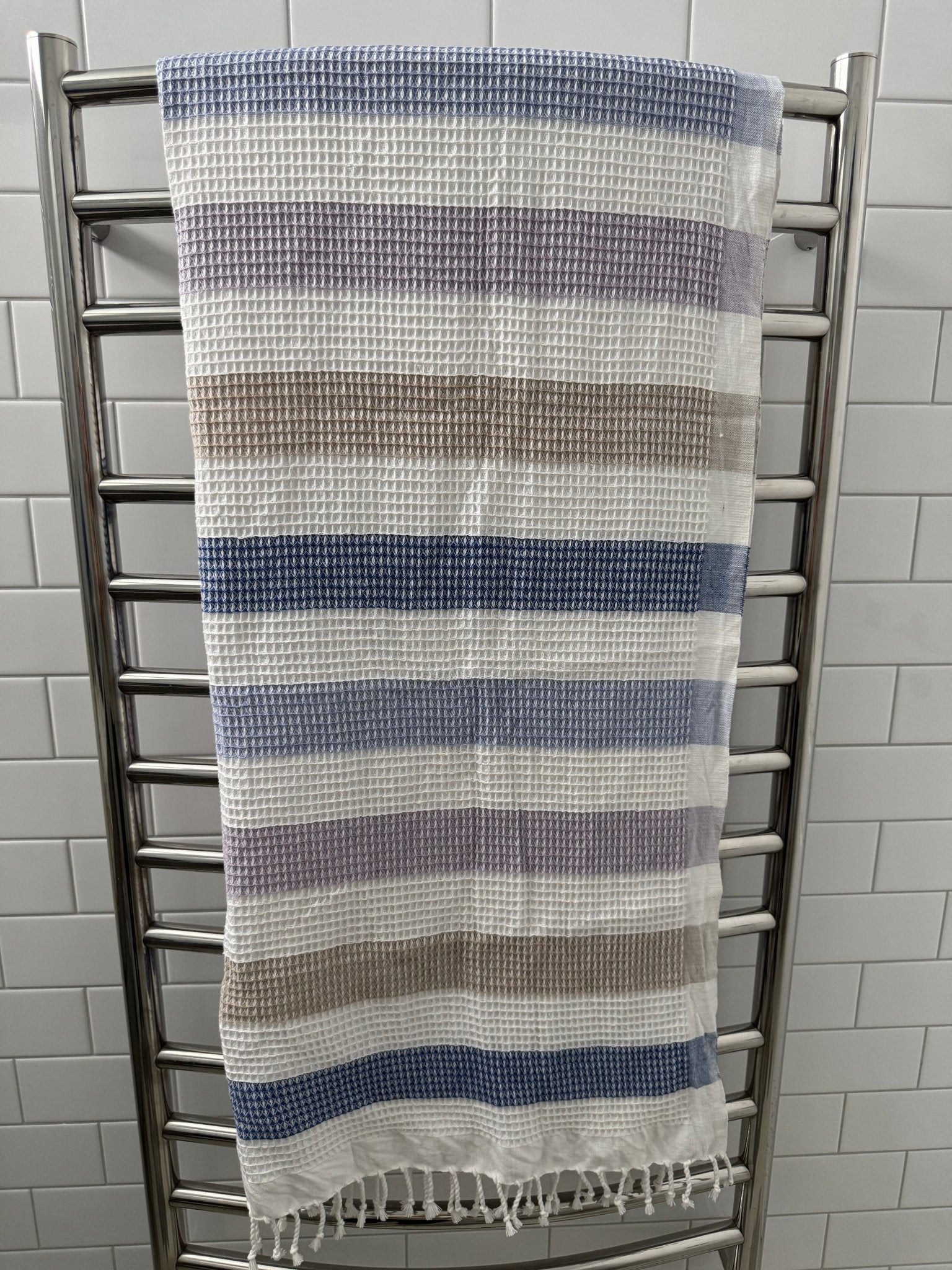 Multi Stripe Waffle Towel - ANNIE.G