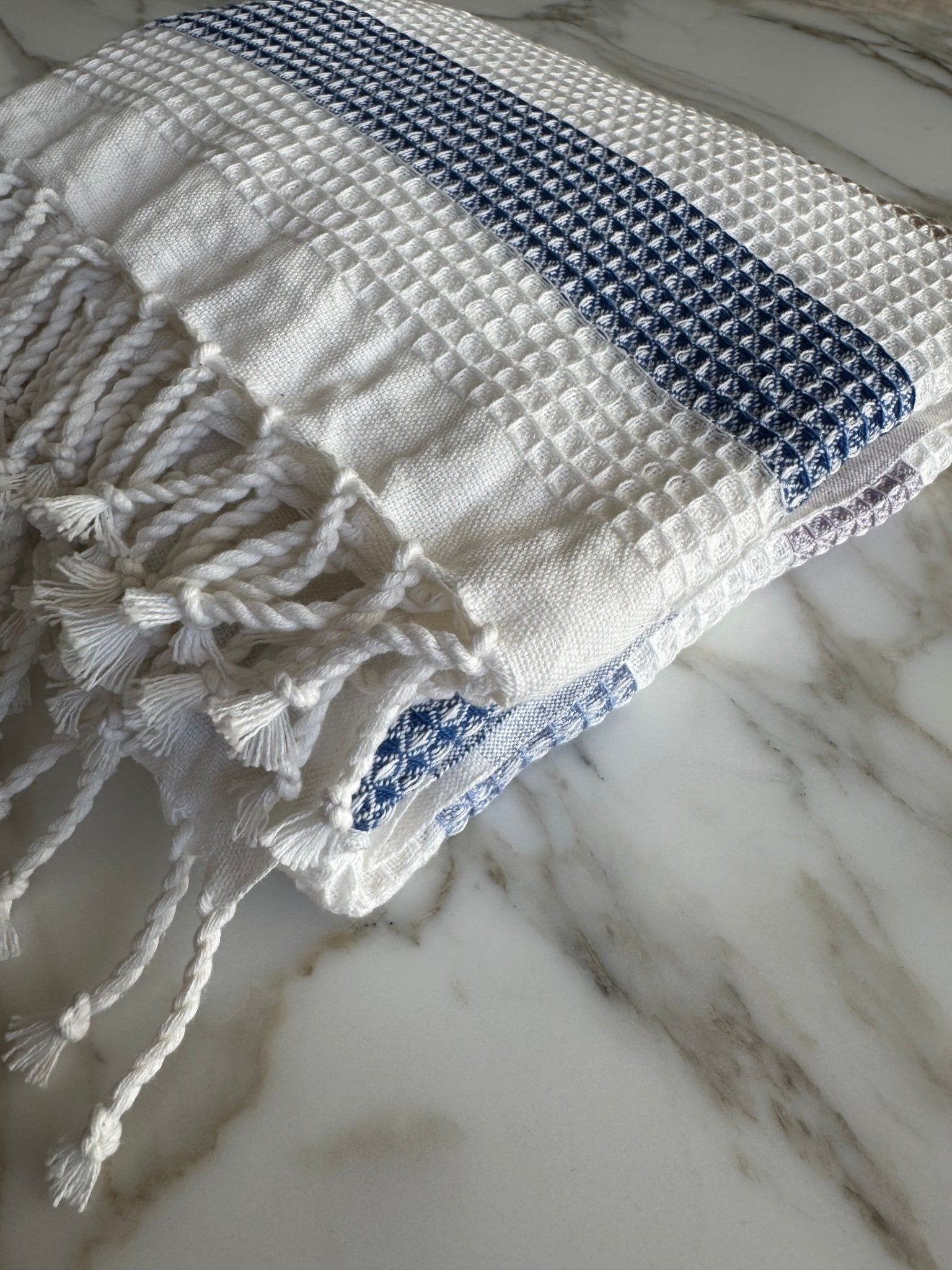 Multi Stripe Waffle Towel - ANNIE.G