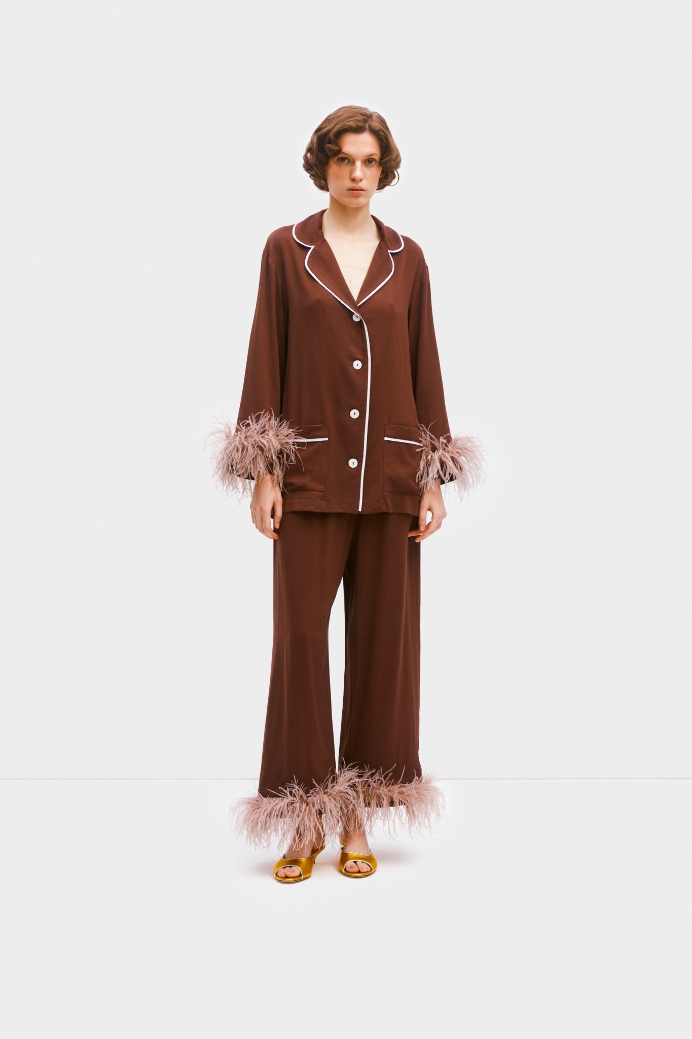 Party Pyjamas Set with Detachable Feathers in Teddy - ANNIE.G