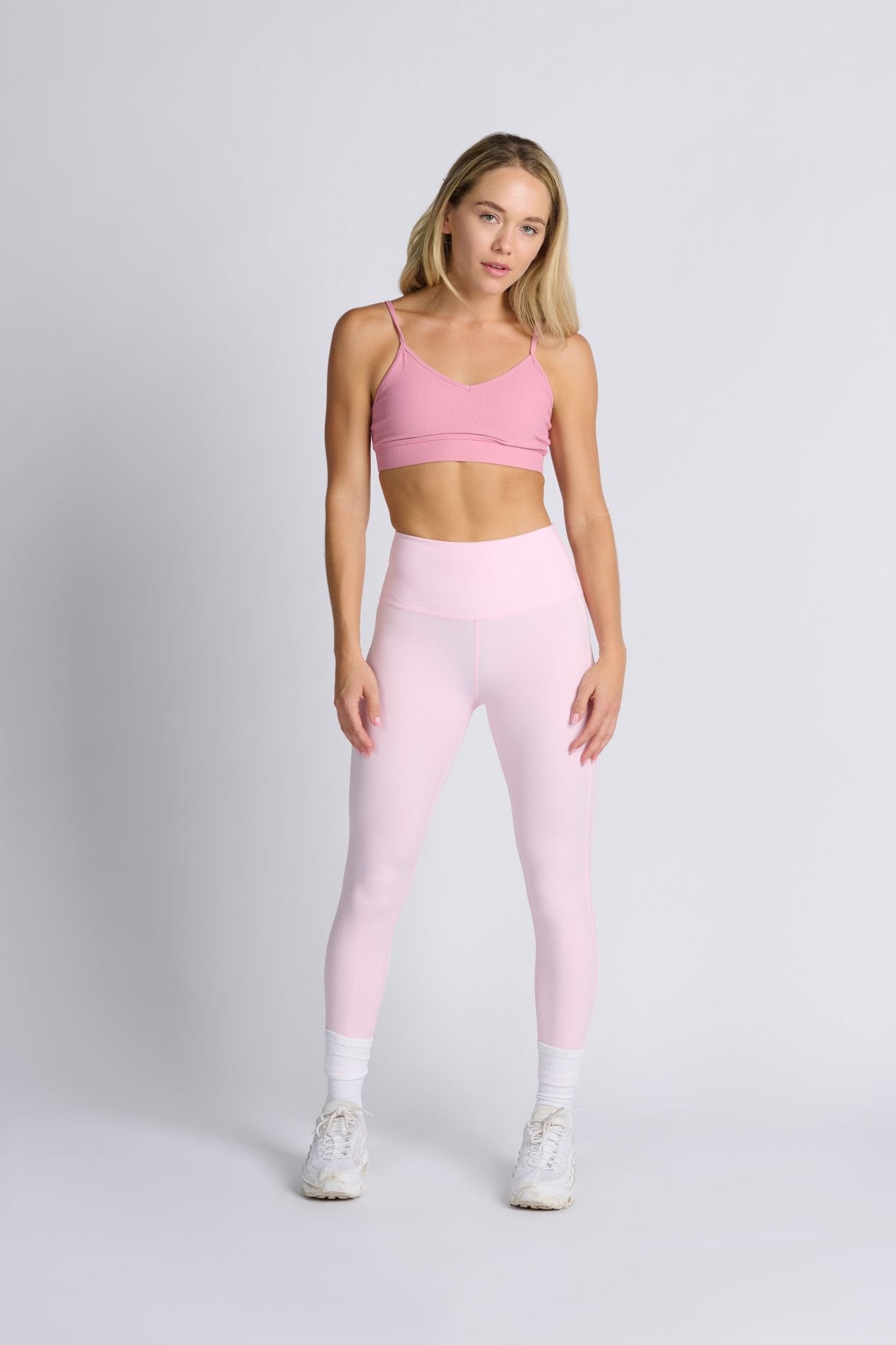 Rayure High Waist Legging - Pink - ANNIE.G