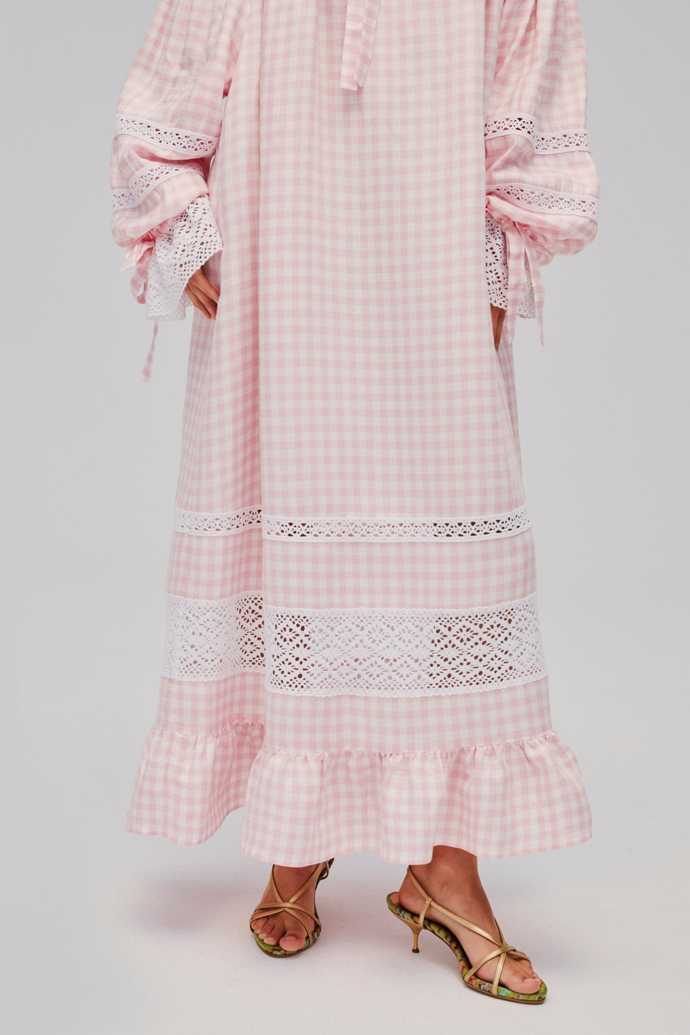 Romantica Lounge Dress in Pink Vichy - ANNIE.G