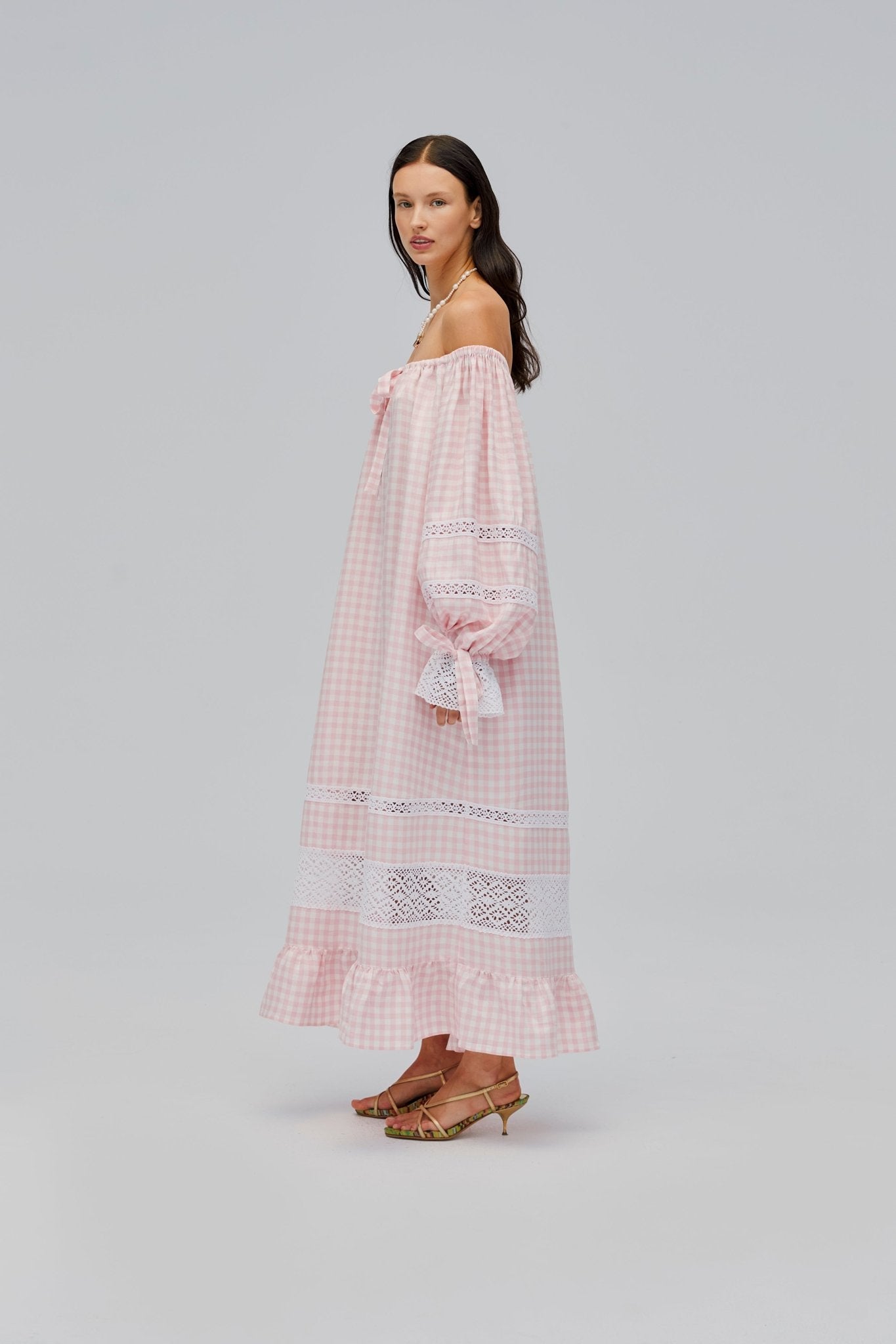 Romantica Lounge Dress in Pink Vichy - ANNIE.G
