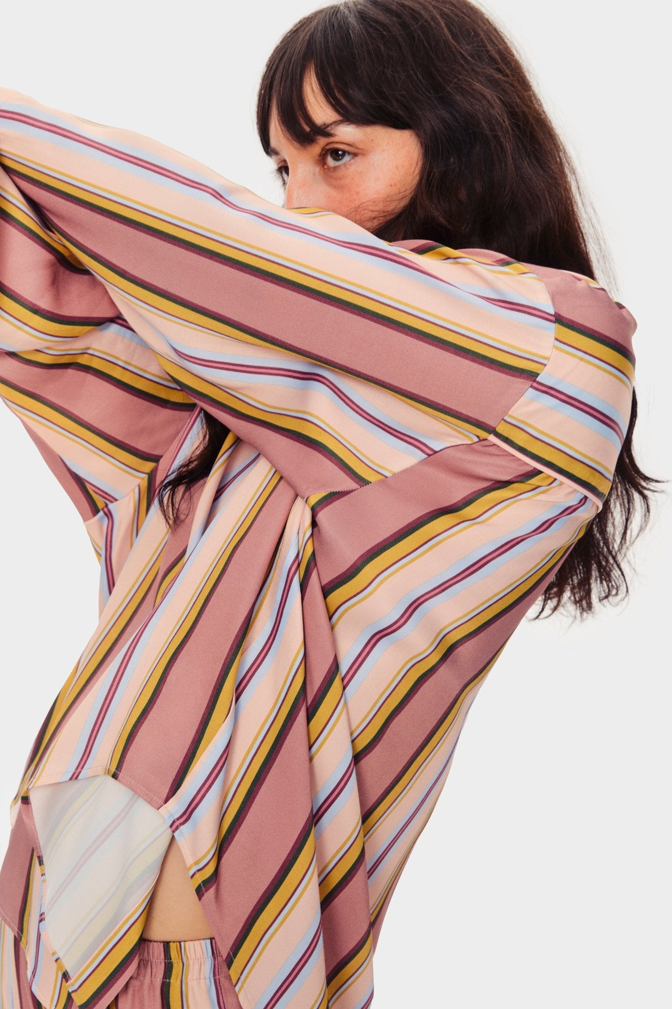 Sleeper Pastelle Oversized Shirt in Blush Stripes - ANNIE.G