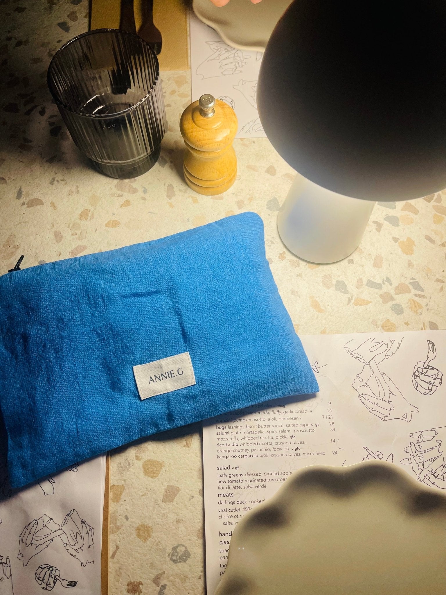 Zipper Pouch - Cornflower Blue - ANNIE.G