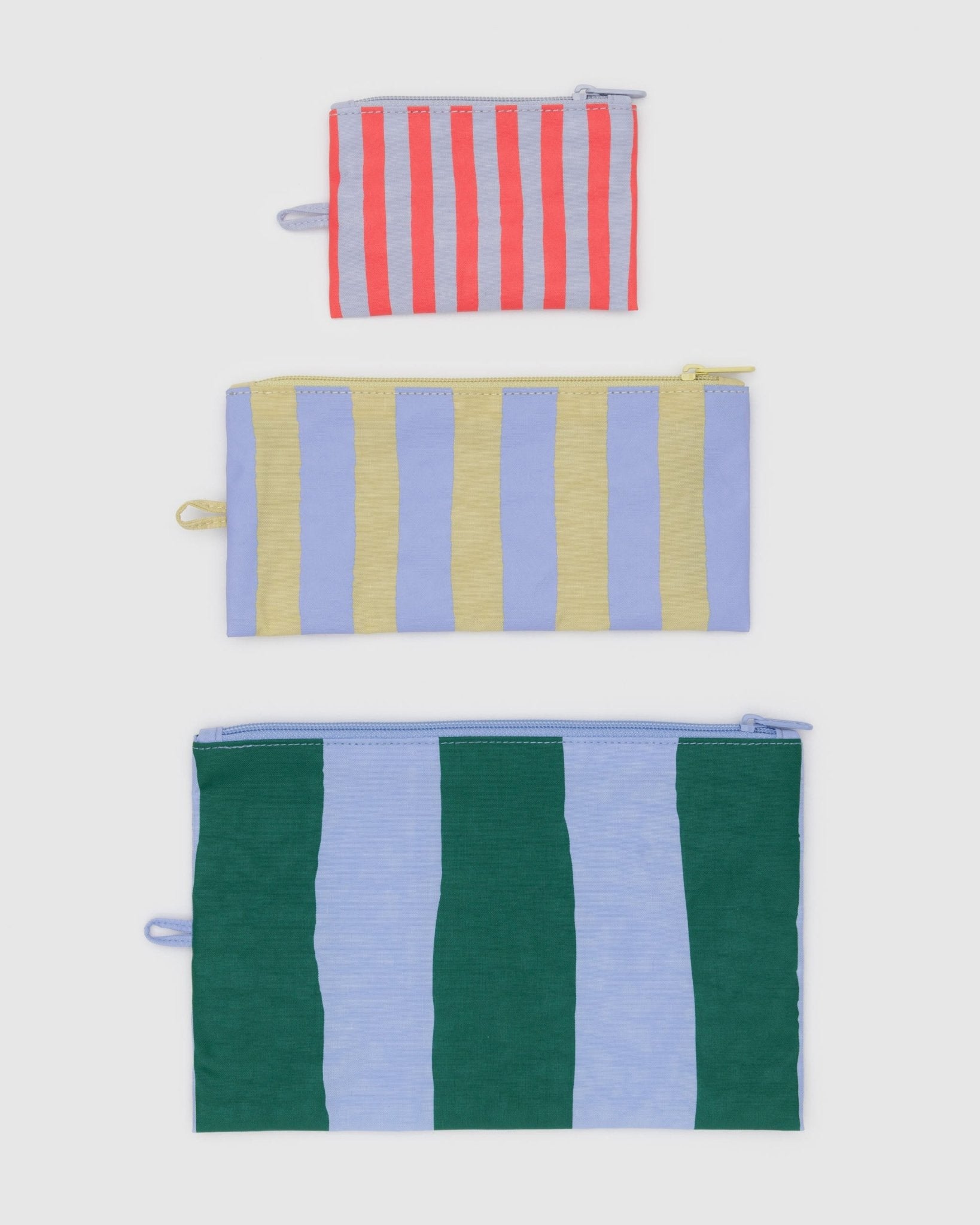 Striped set of 3 Baggu Flat Pouch Set - ANNIE.G