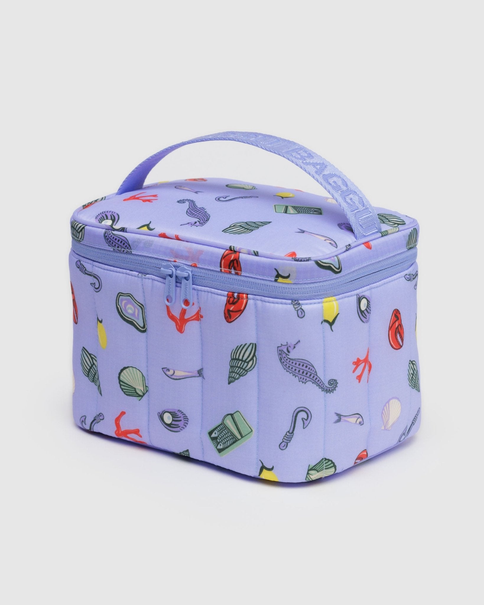 Sea charms print on Puffy Lunch Bag with zip top and handle - ANNIE.G