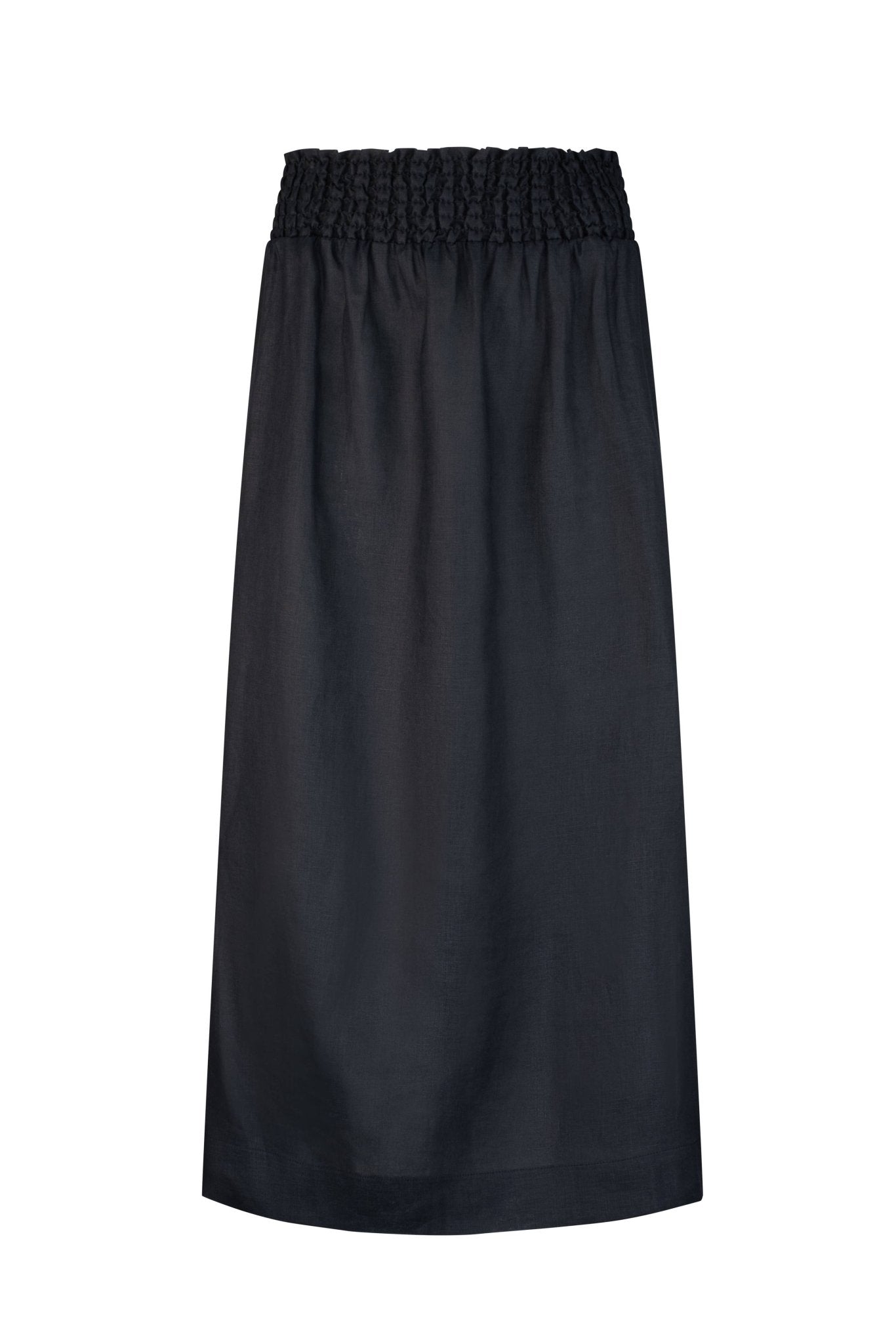 Shirred waist skirt in Black - ANNIE.G