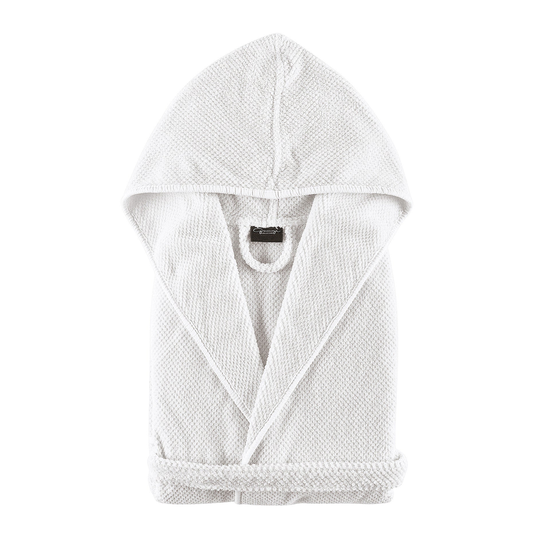 Folded white Bee Waffle Kids Bath Robe - ANNIE.G