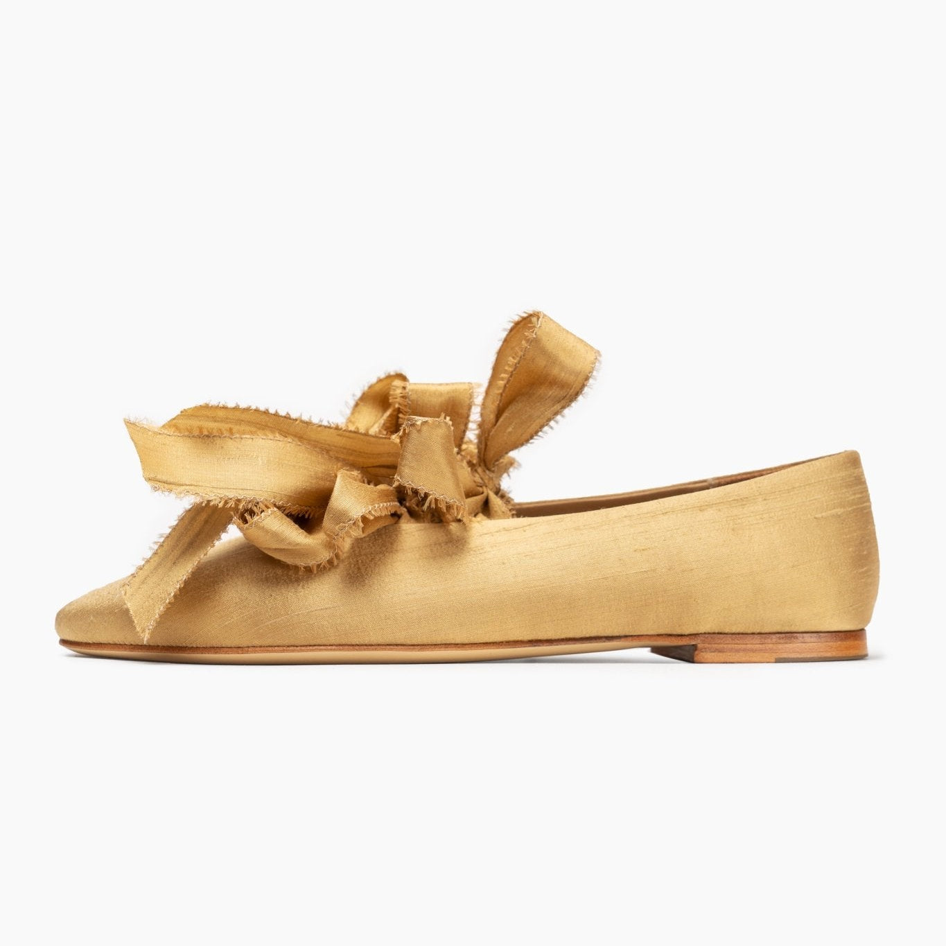 Mille - feuille Silk Flats with Bows - ANNIE.G